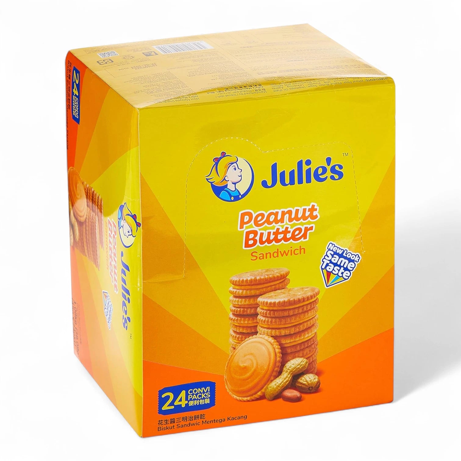 Julie's Peanut Butter Sandwich Biscuits – 24 Packs – Crunchy Wheat Crackers with Creamy Peanut Filling – 1.08kg Box - Damoo