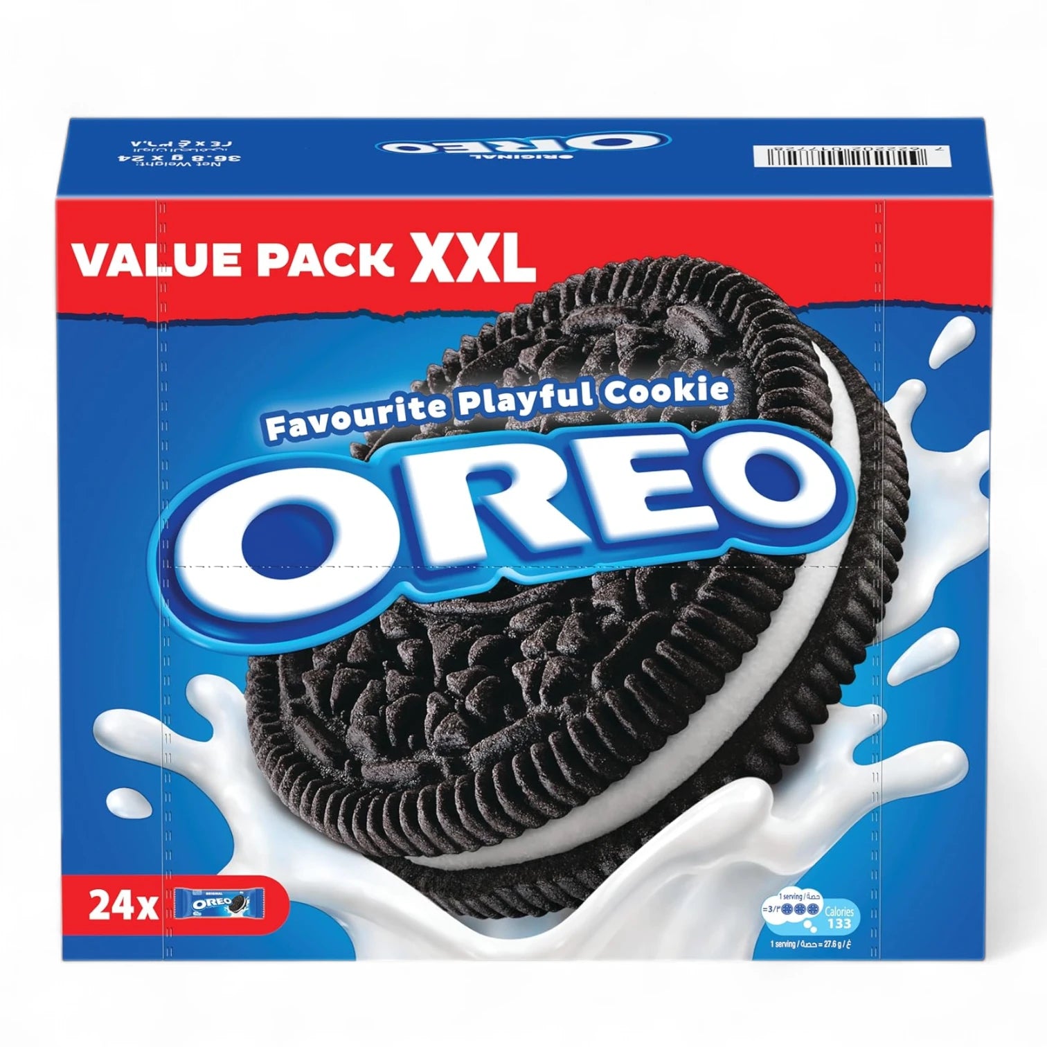 Oreo Original Vanilla Crème Chocolate Sandwich Cookies – Pack of 24 x 36.8g – Classic Cocoa Cookies with Smooth Vanilla Filling - Damoo