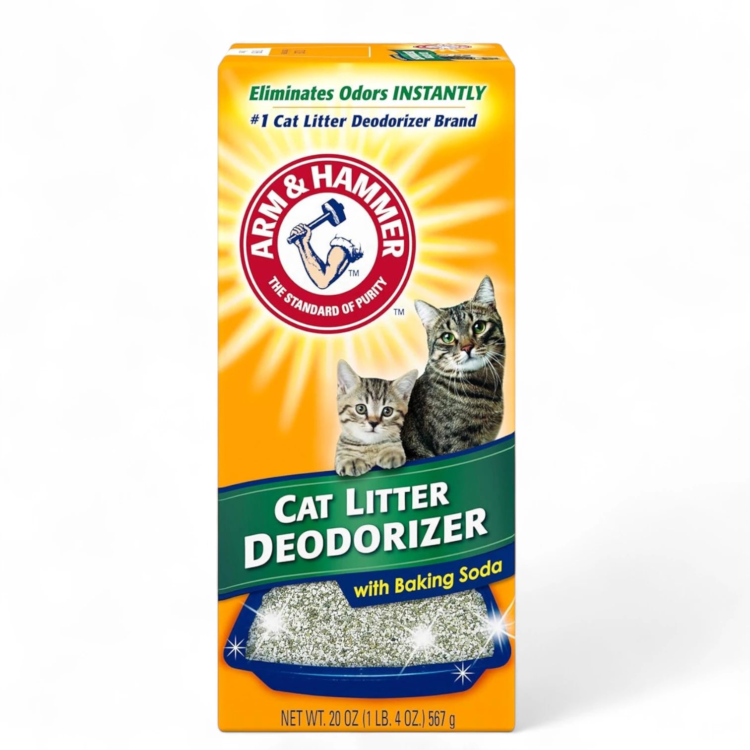 ARM & HAMMER Cat Litter Deodorizer with Baking Soda – 20oz (567g) – Powerful Odor Eliminator for All Types of Litter - Damoo
