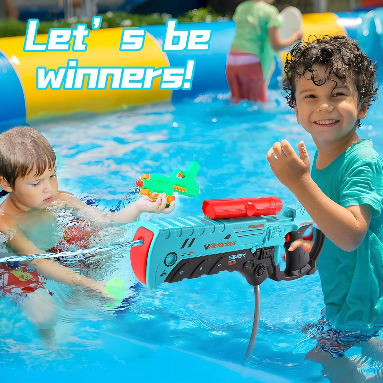 Electric Water Gun Blaster – Automatic Long-Range High-Power Squirt Gun, Rechargeable Outdoor Pool & Beach Toy for Kids and Adults, Summer Party Electronic Water Shooter