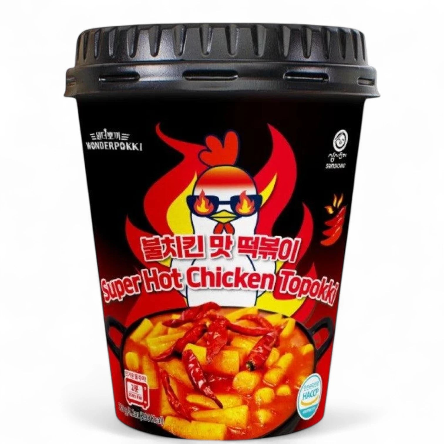 Wonderpokki Super Hot Chicken Topokki Rice Cake – 120g | Korean Instant Tteokbokki | Spicy & Chewy Rice Cakes | Ready in Minutes | Street Food Flavor at Home - Damoo