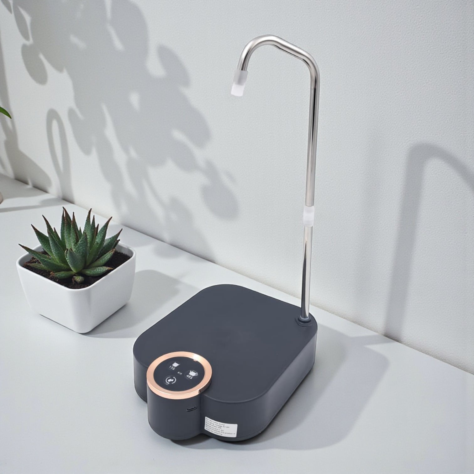 2-in-1 Automatic Water Dispenser | USB-C Rechargeable Pump for Bottled Water & Desktop Use | 360° Rotating Spout, Precise Output & Water-Lock Nozzle - Damoo