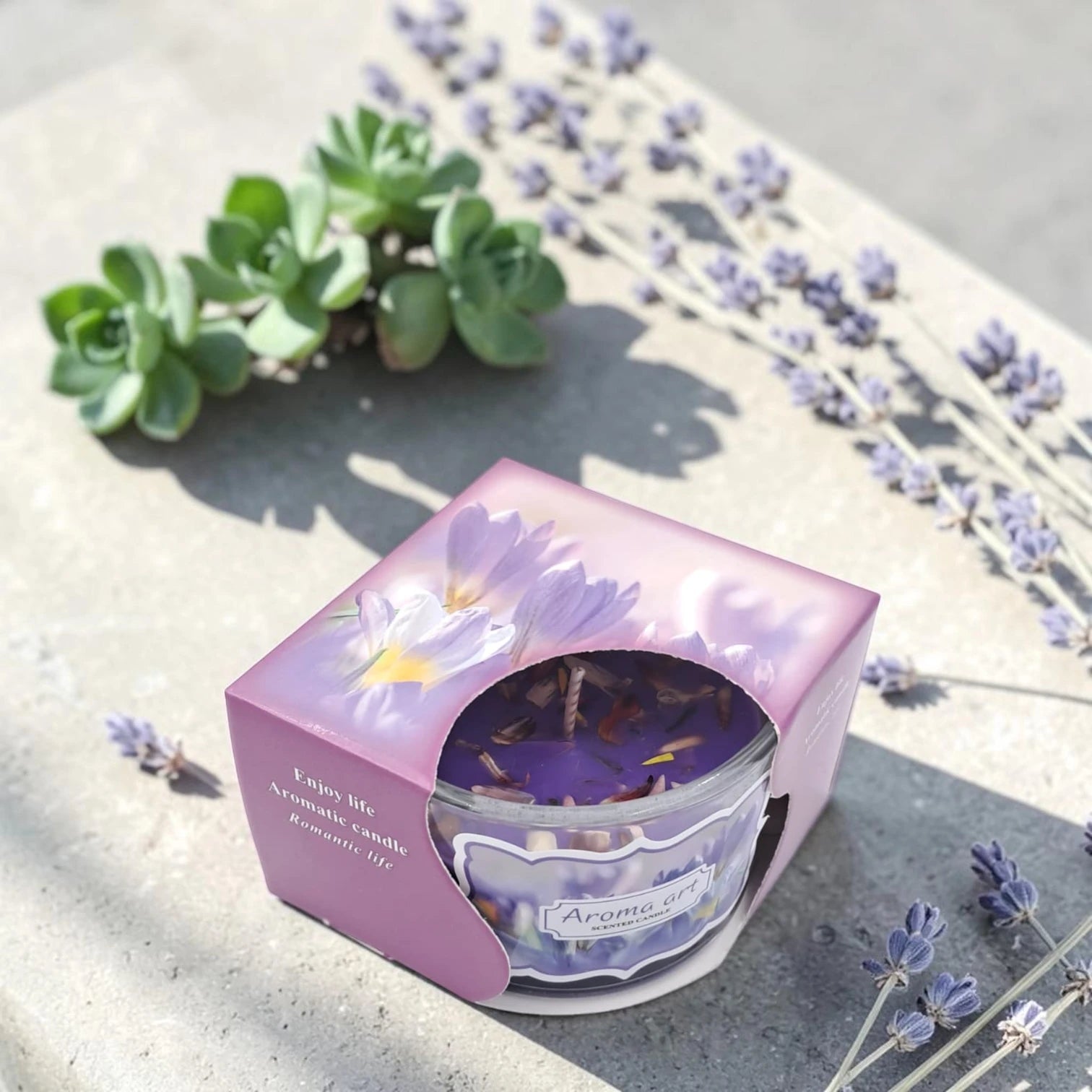 Aroma Art Scented Candle in Glass Jar – Long Lasting Aromatherapy Candle with Multiple Fragrance Options for Home, Bedroom, Spa & Relaxation Décor (5H x 7.5W x 7.5L CM) - Damoo