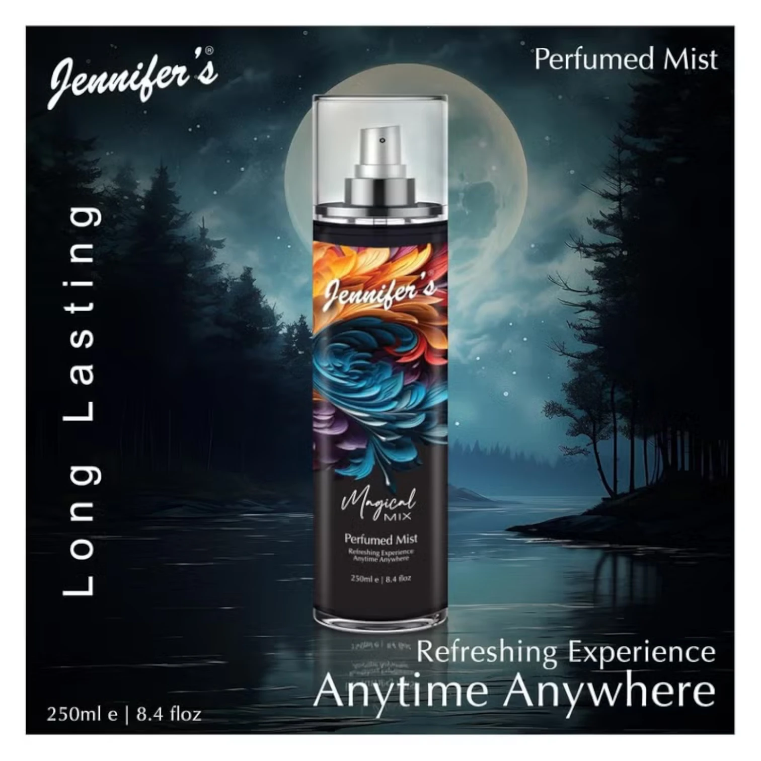 Jennifer's Magical Mix Perfumed Mist 250ml | Captivating Long-Lasting Body Spray for Women | Lightweight & Travel-Friendly Fragrance Mist - Damoo