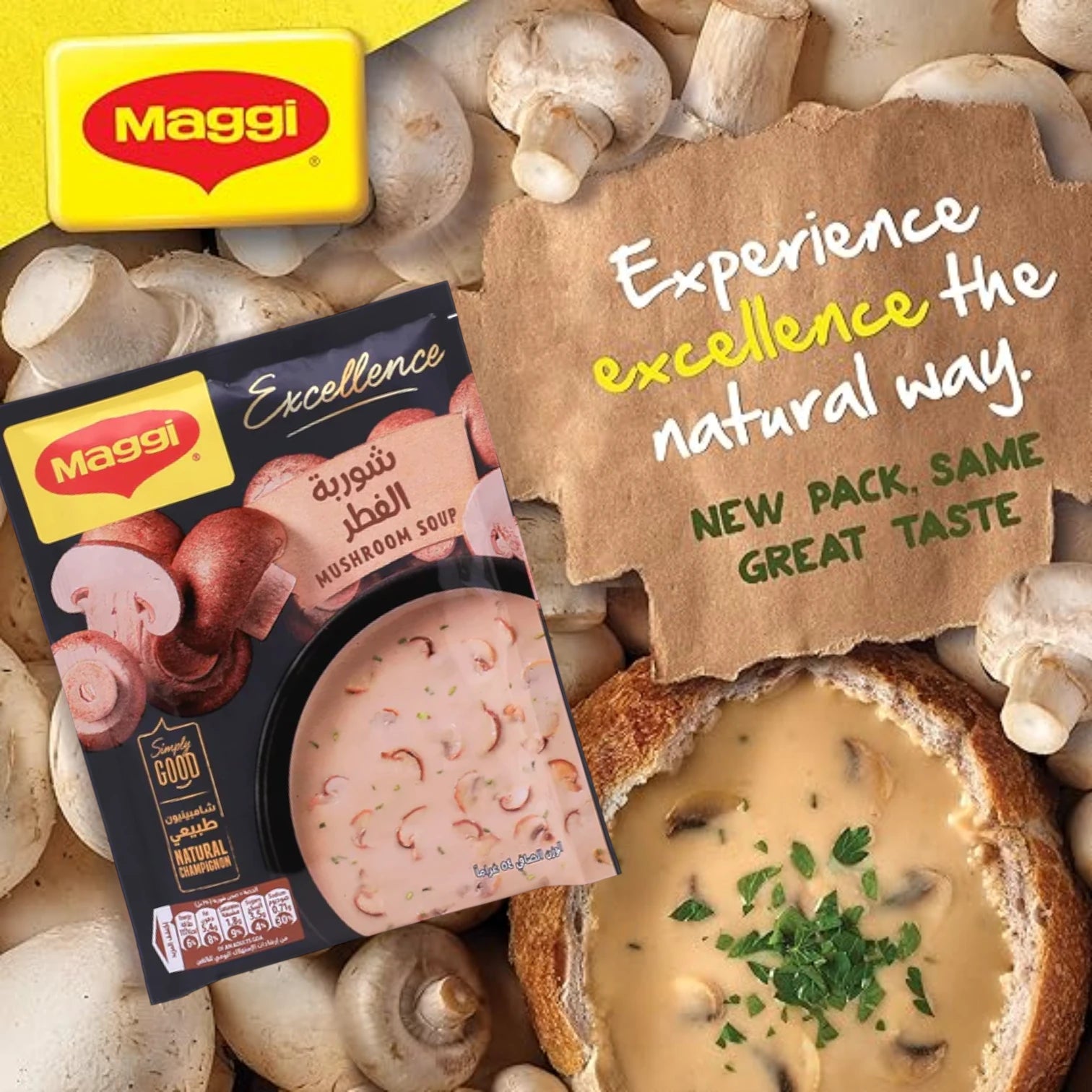 Maggi Excellence Creamy Mushroom Soup – 54g – Quick, Delicious & Wholesome with European Champignon Mushrooms - Damoo