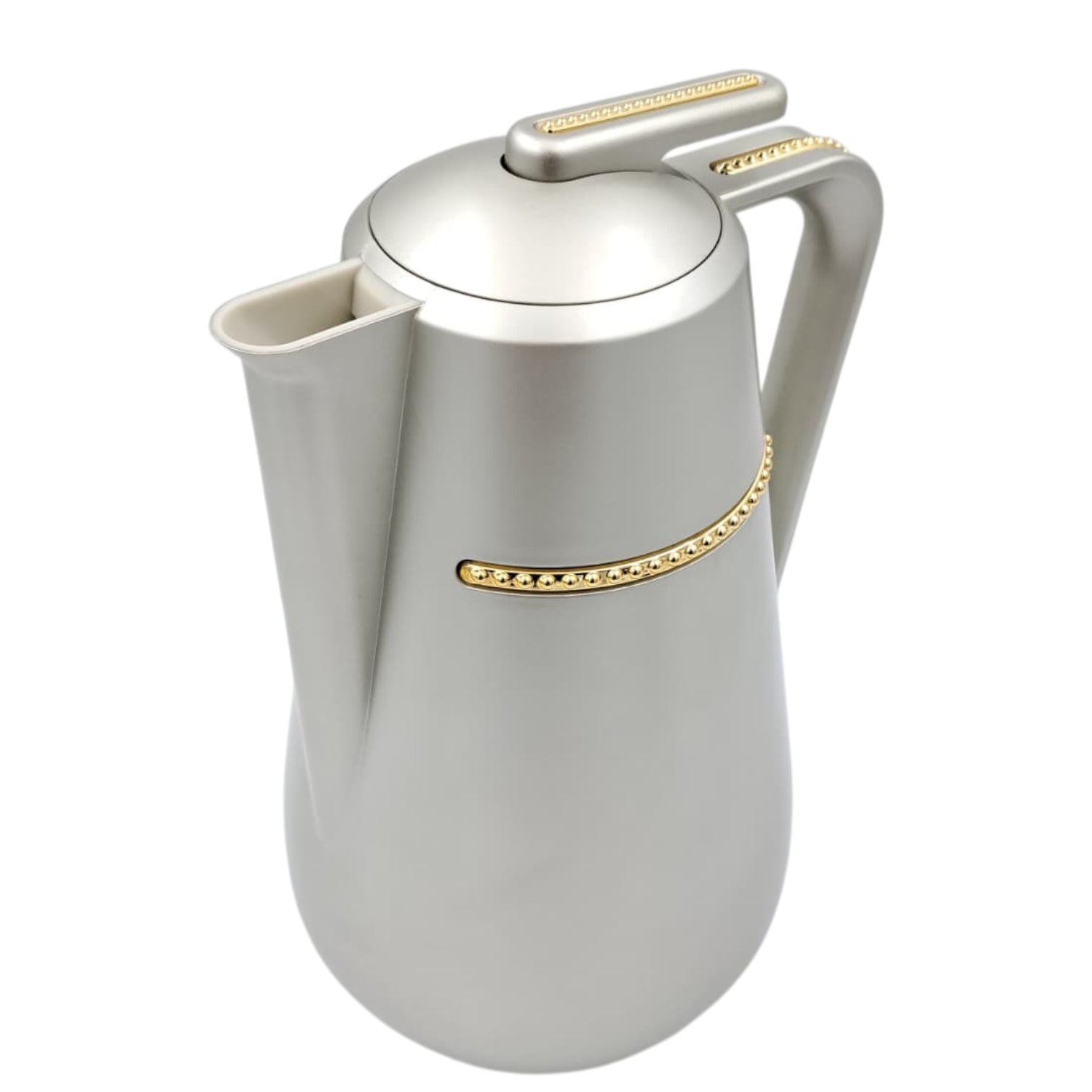 Parati Premium Double-Wall Insulated Tea & Coffee Flask – Rose Gold Vacuum Thermos Jug with Golden Handle Trim | Long-Lasting Heat Preservation | Leak-Proof Lid – 1L