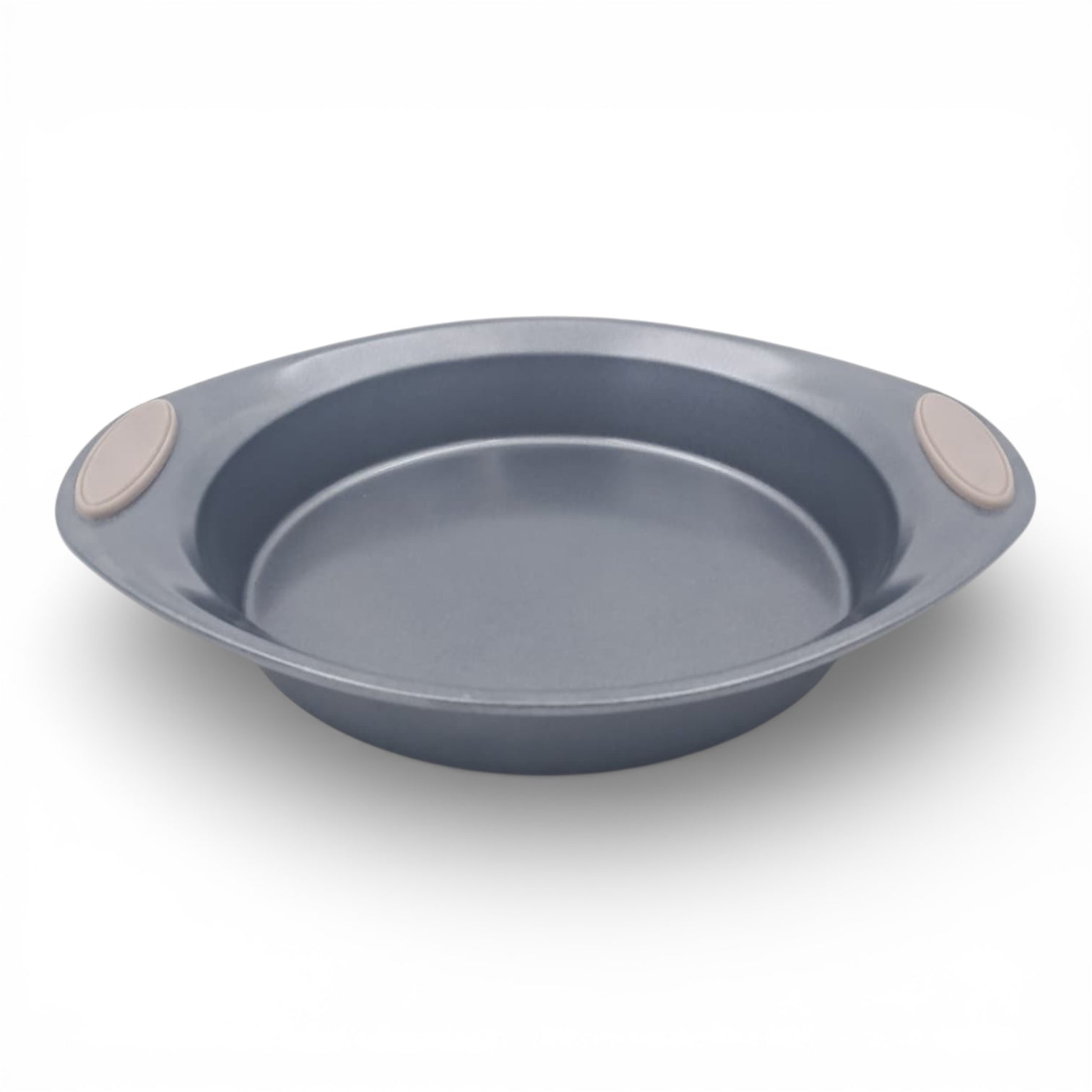 MSLE Marble Coating Nonstick Round Cake Baking Pan with Silicone Handles – Carbon Steel Bakeware for Even Baking (5H x 31L x 26W CM) - Damoo