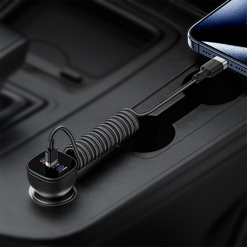 ACEFAST Acewire Pro C14-04 USB-A to USB-C Cable – Black | Up to 3A Fast Charging | USB 2.0 Data Transfer | Spring Nylon Anti-Tangle Design