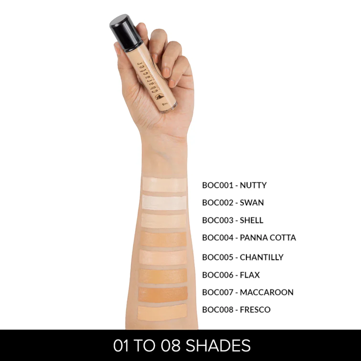 Character Block Out Concealer Chantilly BOC005 | 24H Full Coverage, Lightweight, Antioxidant-Infused, Long-Lasting Concealer - Damoo