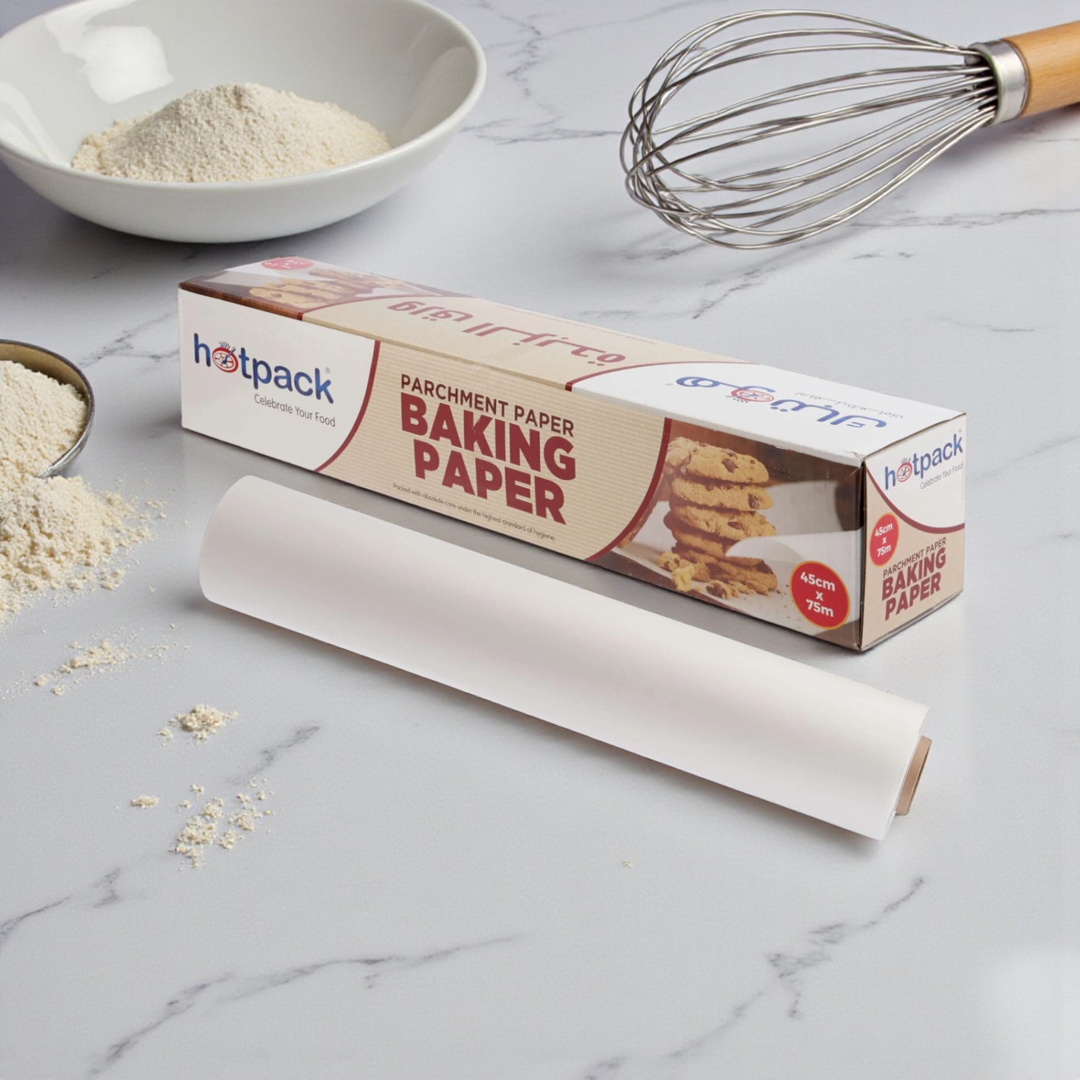 Baking Paper Parchment Paper Roll 45cm x 75m – Non-Stick Oven-Safe Baking & Roasting Paper, Food-Grade Heat-Resistant Paper for Home & Professional Use - Damoo