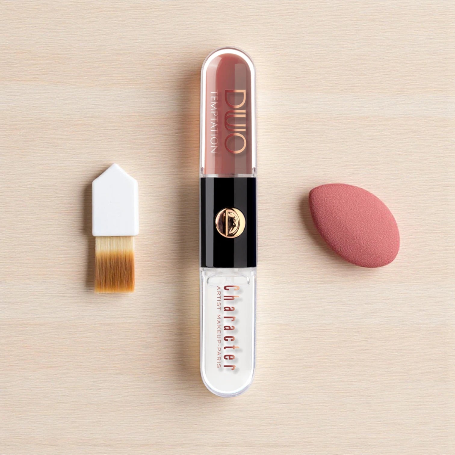 Character Duo Temptation Liquid Lipstick CDU008 | 2-in-1 Matte Base & Gloss Top Coat | Long-Lasting, Smudge-Proof, Hydrating Lip Color - Damoo