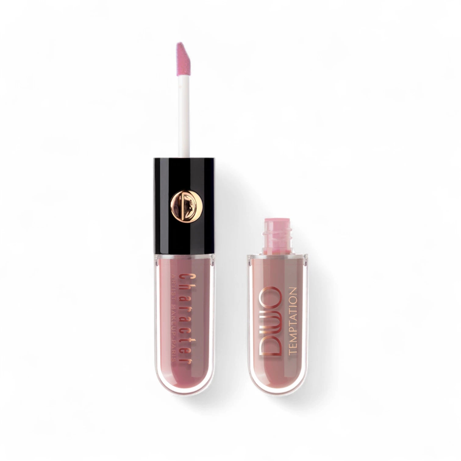 Character Duo Temptation Dual Lipstick & Gloss – CDU020 | Long-Lasting Matte Base with Moisturizing Gloss, 12H Wear, Smudge-Proof, High Shine Finish - Damoo