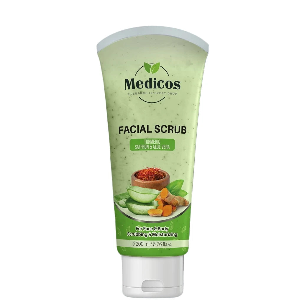 Medicos Face Wash with Turmeric, Saffron & Aloe Vera – 200ml Natural Brightening & Hydrating Face Wash for Glowing Skin – Gentle Exfoliation, Anti-Inflammatory & Rejuvenating Formula – Suitable for All Skin Types - Damoo