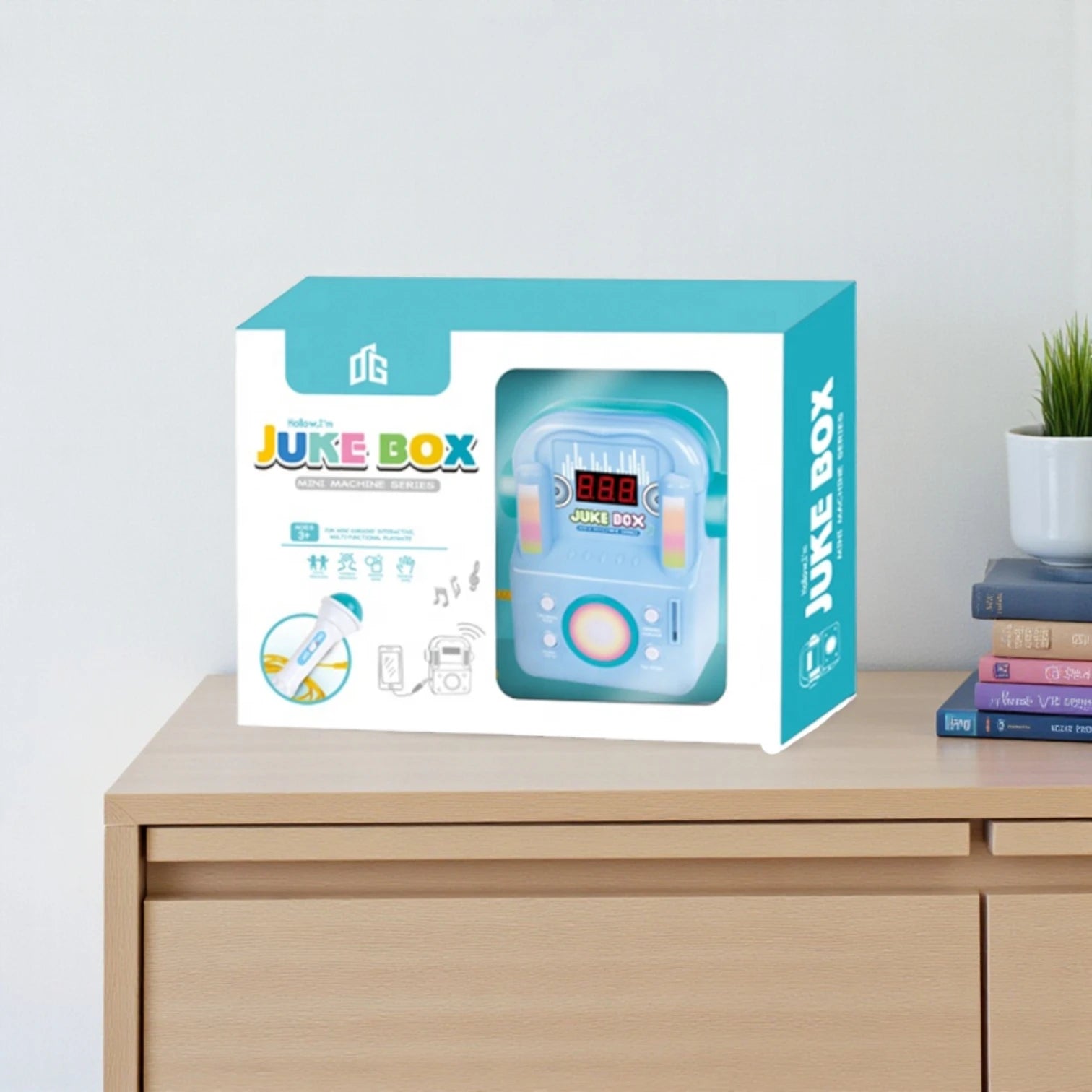 MK Kids Karaoke Juke Box | 3-in-1 Music Player, Coin-Operated Singing Machine, MP3 Mobile Speaker, Flashing Lights Toy for Children - Damoo