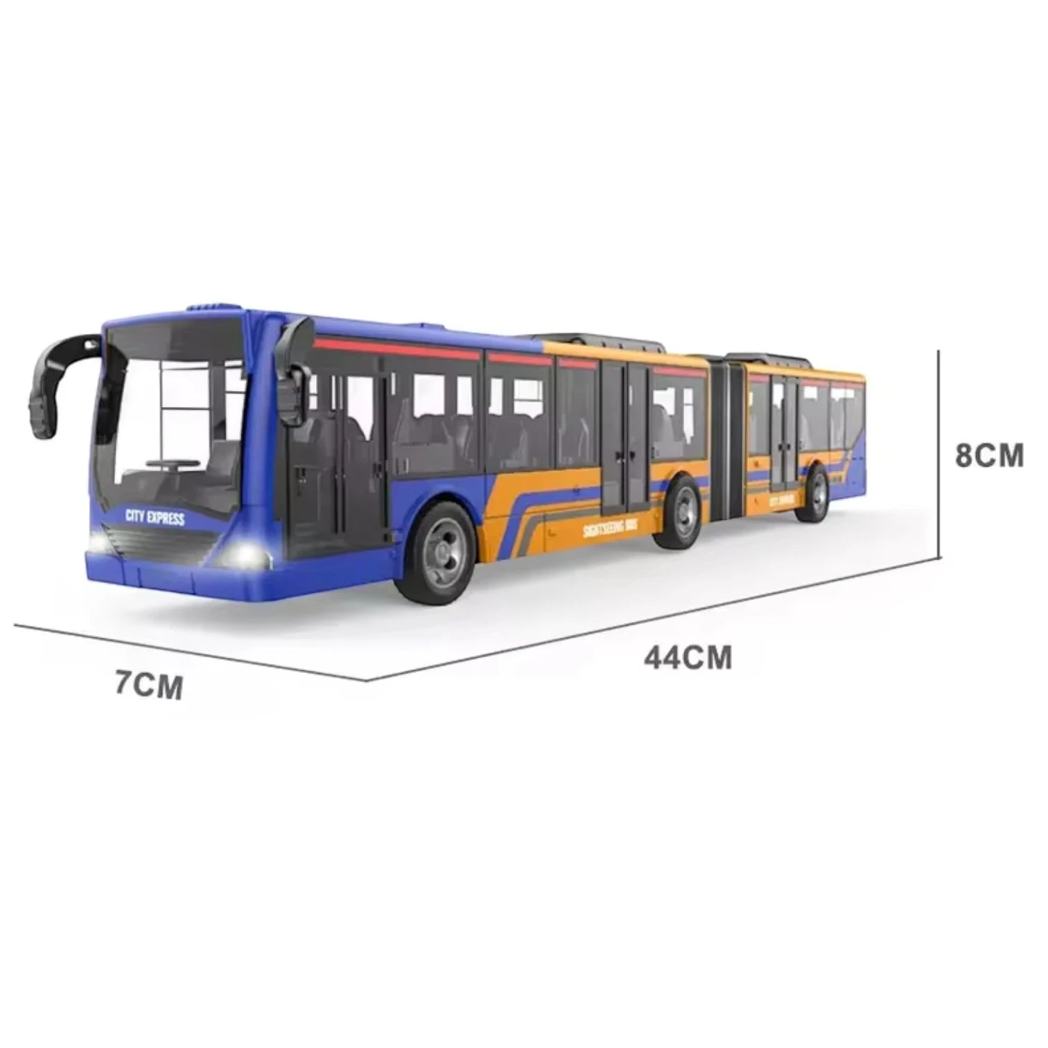 SYRCAR Remote Control Bus Toy | 2.4GHz 4-Channel RC Bus with LED Lights, Rubber Tires & Full Function Controller | Durable Model Vehicle for Kids 3+