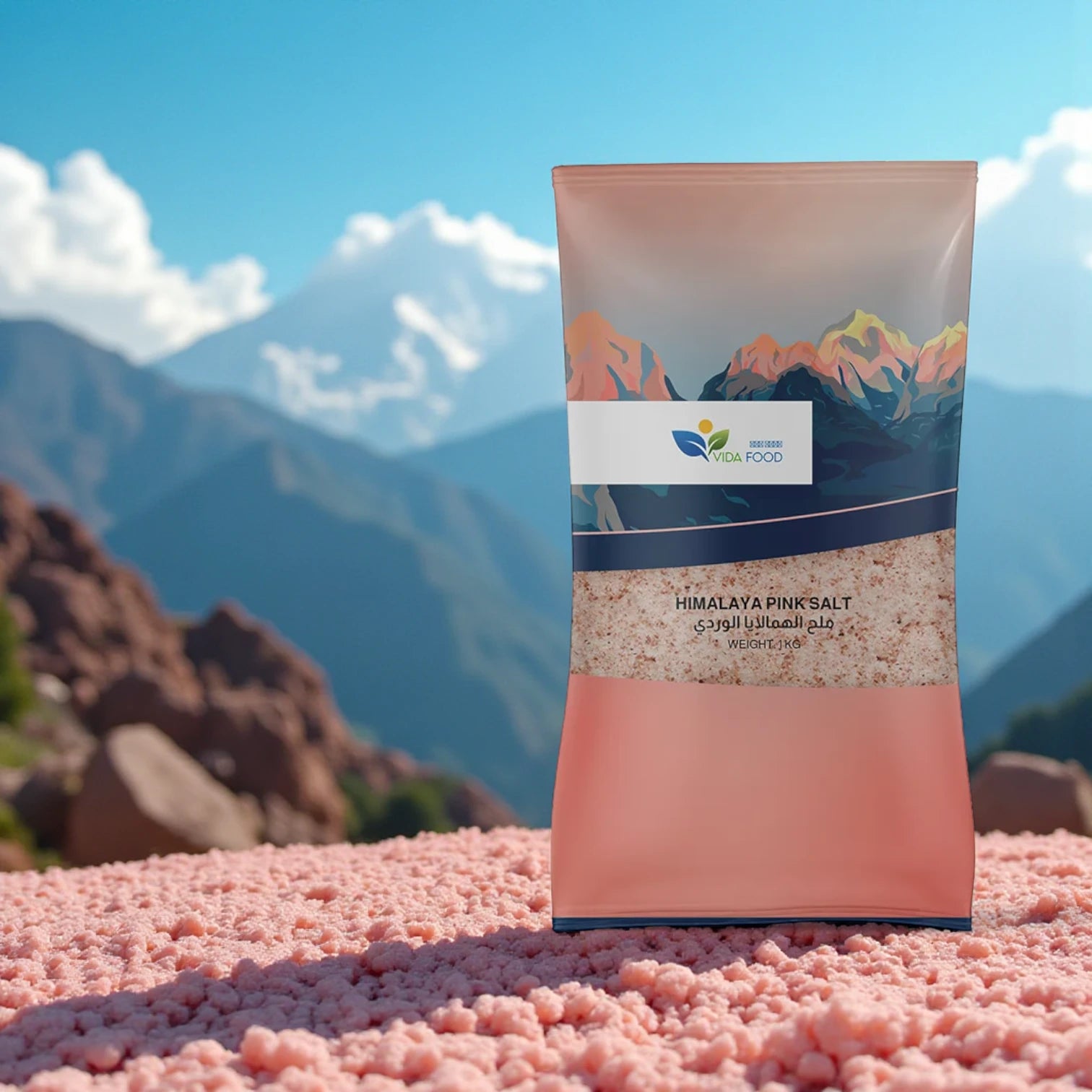 Vida Food Himalayan Pink Salt β 1kg Natural Mineral-Rich Salt for Everyday Cooking & Wellness - Damoo
