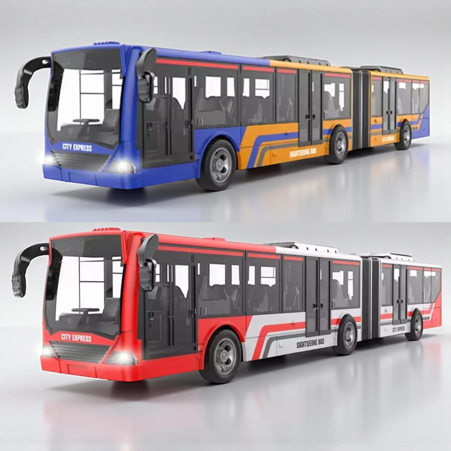SYRCAR Remote Control Bus Toy | 2.4GHz 4-Channel RC Bus with LED Lights, Rubber Tires & Full Function Controller | Durable Model Vehicle for Kids 3+