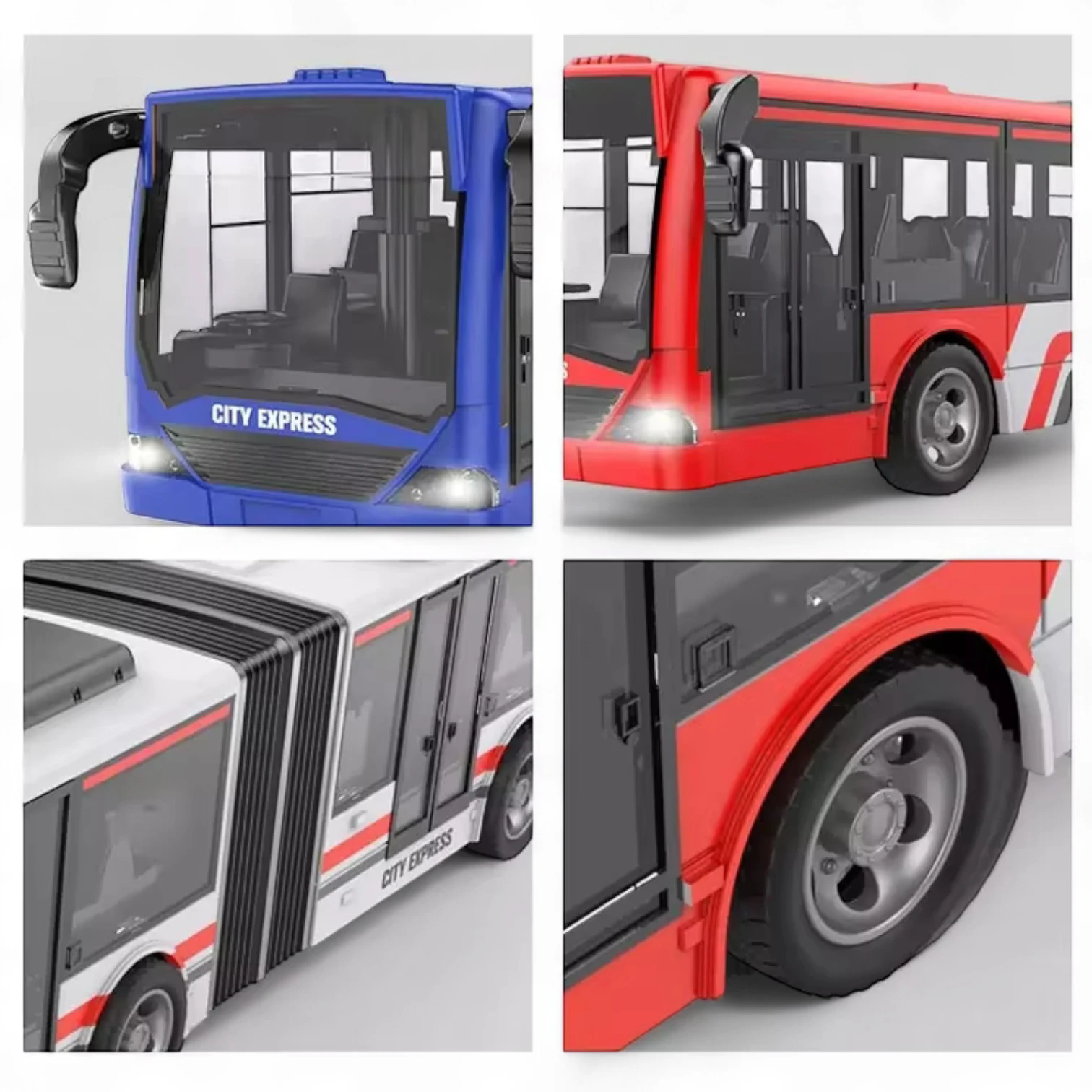 SYRCAR Remote Control Bus Toy | 2.4GHz 4-Channel RC Bus with LED Lights, Rubber Tires & Full Function Controller | Durable Model Vehicle for Kids 3+