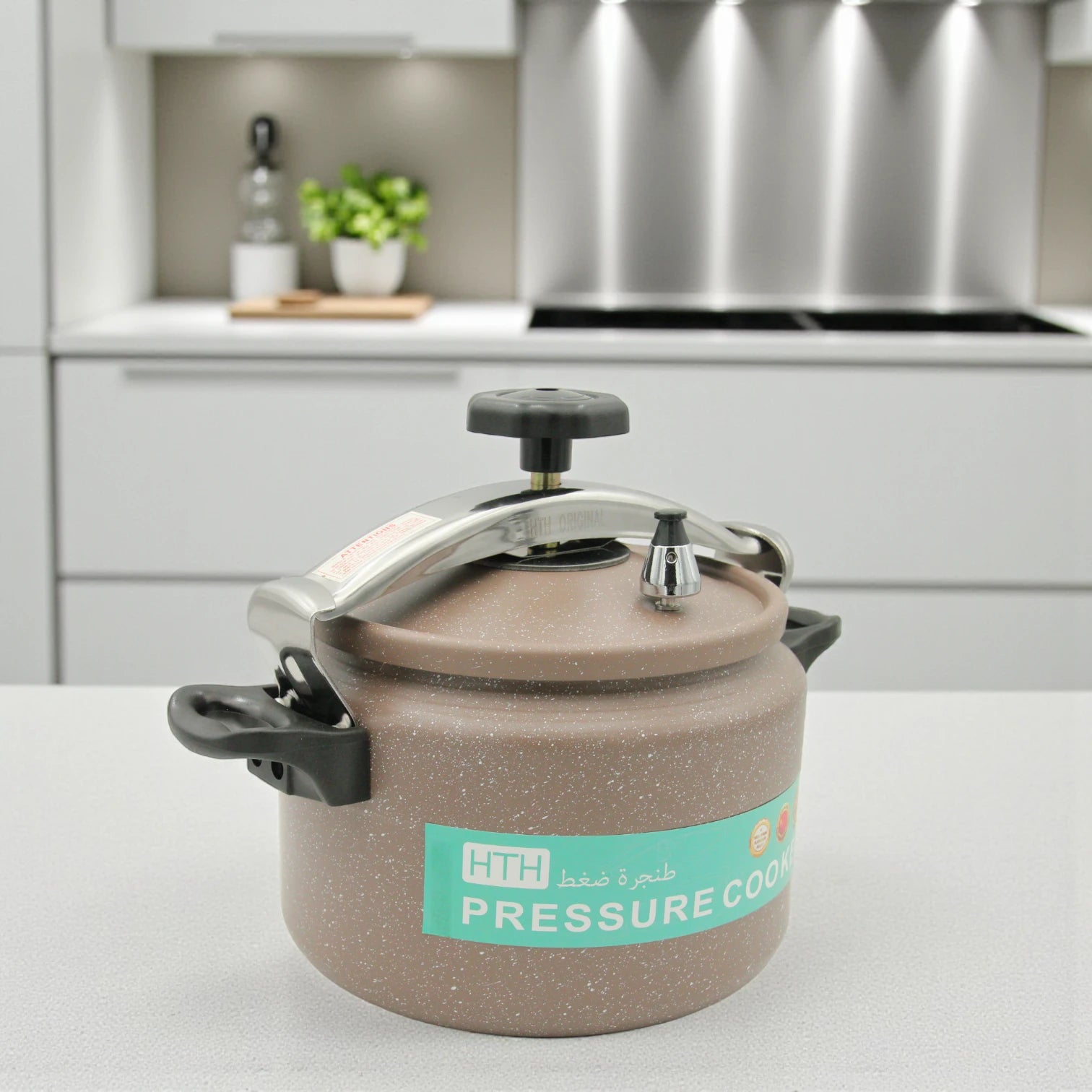 HTH High-Grade Aluminium Pressure Cooker 9L – Durable & Fast Cooking Pot with Secure Lock Lid, Non-Stick Finish, Ideal for Large Families - Damoo