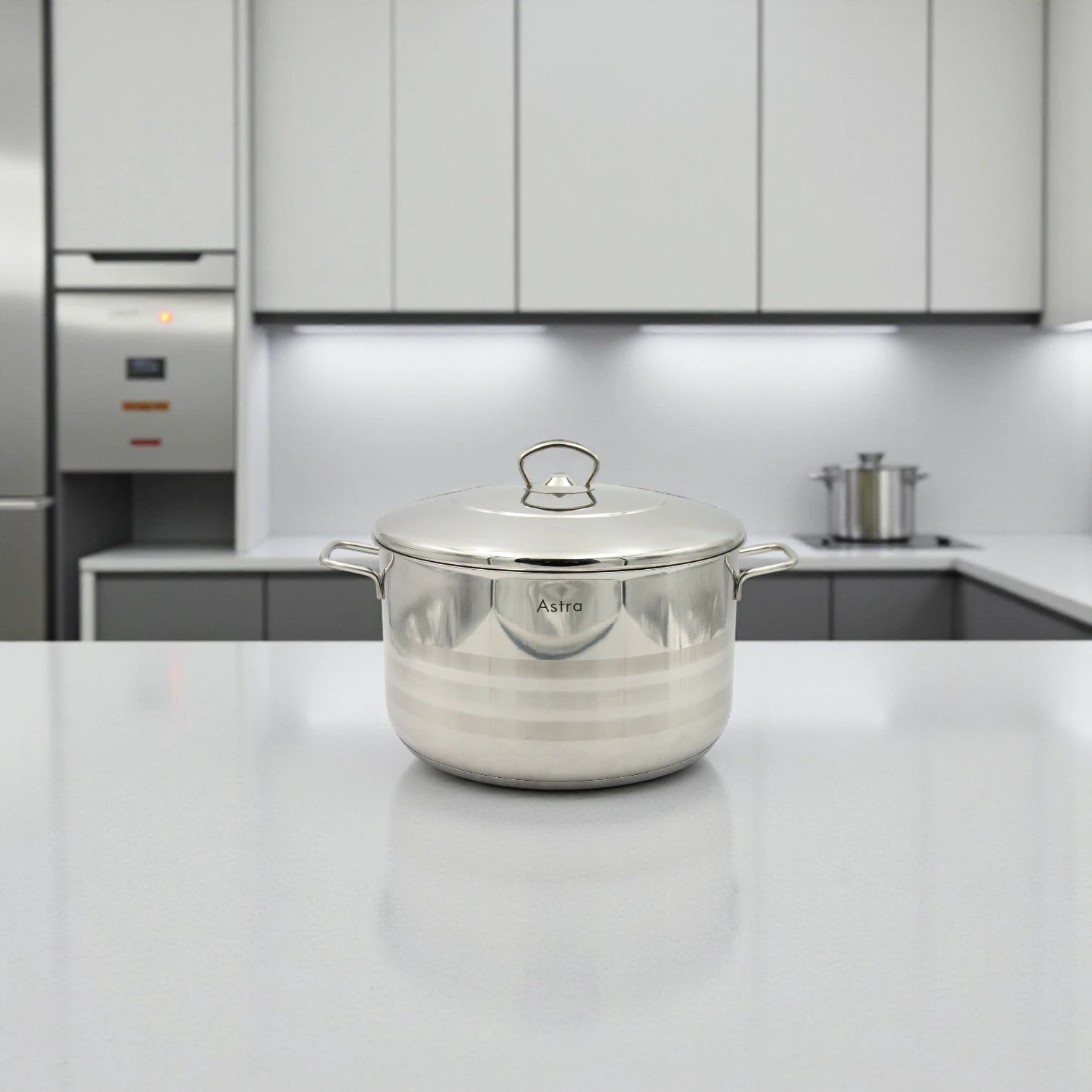 Astra Stainless Steel Cookware Set HM120 – 6-Piece Premium 18/10 Cr-Ni Steel, Triplex Capsule Bottom, Durable Pots with Lids (7.9L, 9.7L, 14.6L) for Healthy & Efficient Cooking - Damoo