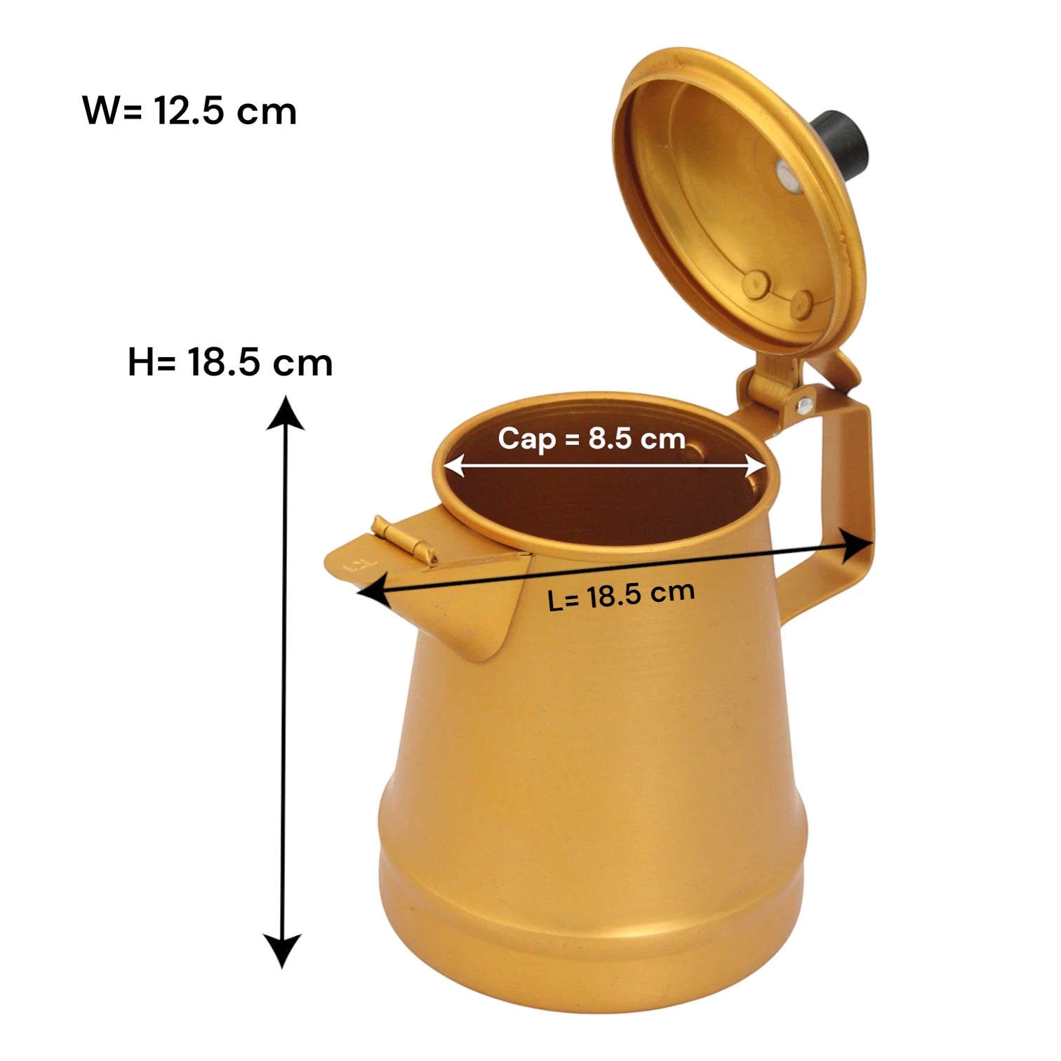HTH Aluminum Milk Tea Kettle Coffee Pot Large Capacity 1.2L 3L V-Shaped Spout for Camping Home and Coffee Shop Use Durable Lightweight Household Tea and Coffee Kettle - Damoo