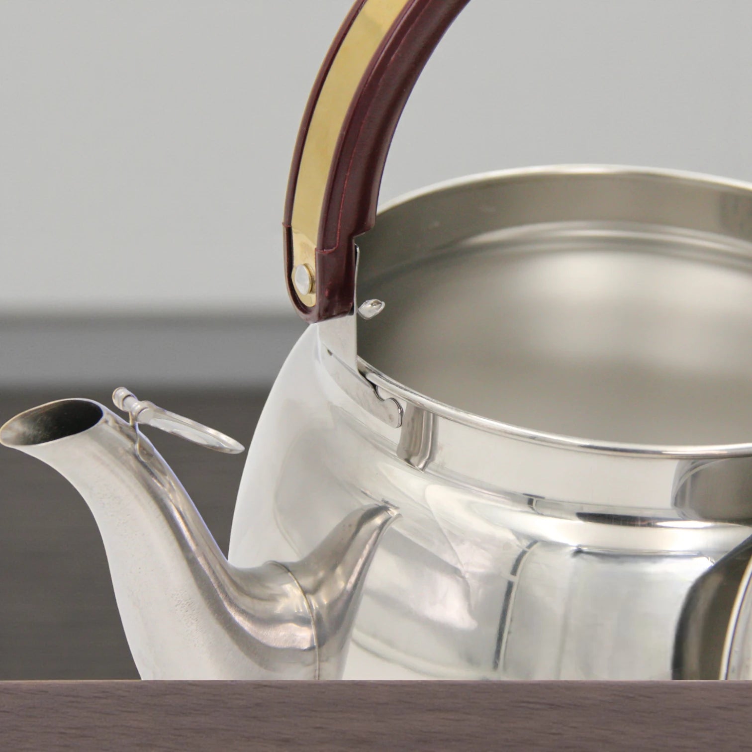 Stainless Steel Tea Kettle with Wooden Handle – Durable Arabic & Turkish Tea Pot – Classic Water Boiling & Serving Teapot - Damoo