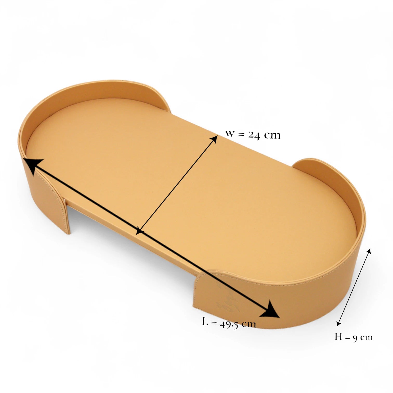 Damoo Luxury Leather Oval Tray – Elegant Coffee Serving Tray | Stylish Oval Shape for Home, Office & Gifting - Damoo