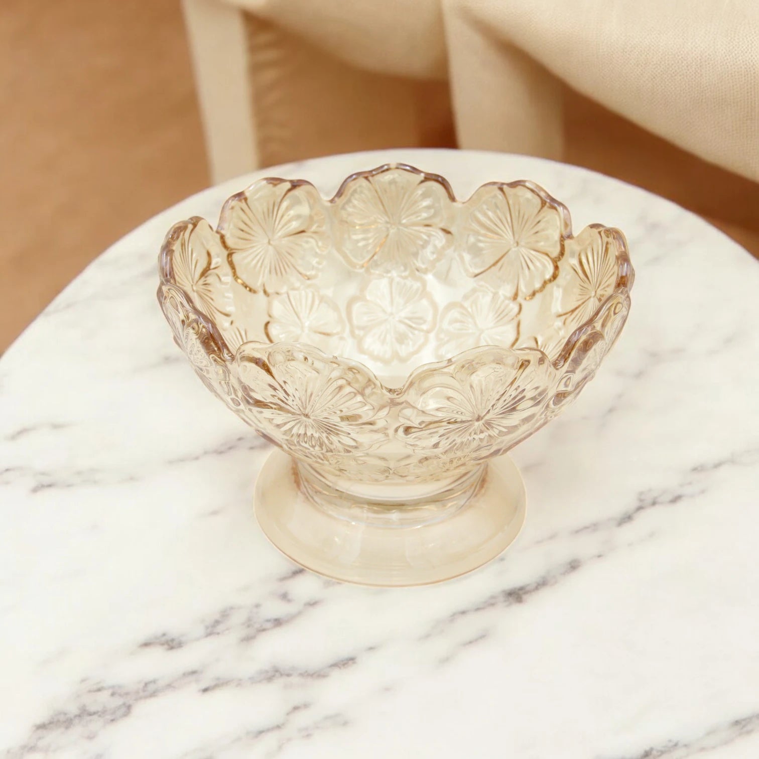Bloom Crystal Candy Bowl – Exquisite Men’s Serving Piece with Brilliant Cut Design – Elegant Glassware for Chocolates, Nuts & Treats – Dishwasher Safe & Durable – Perfect Gift for Housewarming, Parties & Special Occasions – SUG1407A/G (gold) - Damoo