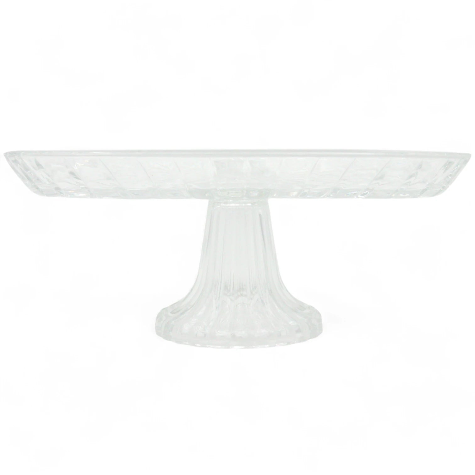 AML Home Collection Elegant Crystal Glass Cake Stand with Pedestal Base – Decorative Round Dessert Display Plate for Cakes, Cupcakes, Pastries, Fruits & Appetizers – Durable Clear Glass Serving Platter for Weddings, Parties & Home Decor - Damoo
