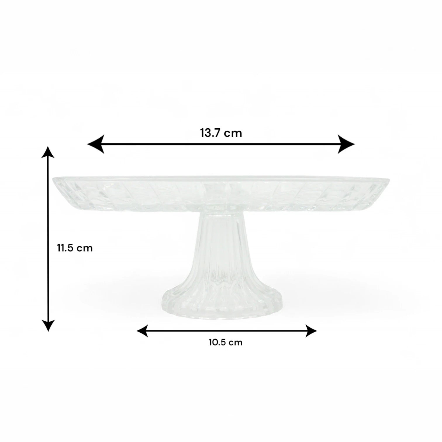 AML Home Collection Elegant Crystal Glass Cake Stand with Pedestal Base – Decorative Round Dessert Display Plate for Cakes, Cupcakes, Pastries, Fruits & Appetizers – Durable Clear Glass Serving Platter for Weddings, Parties & Home Decor - Damoo
