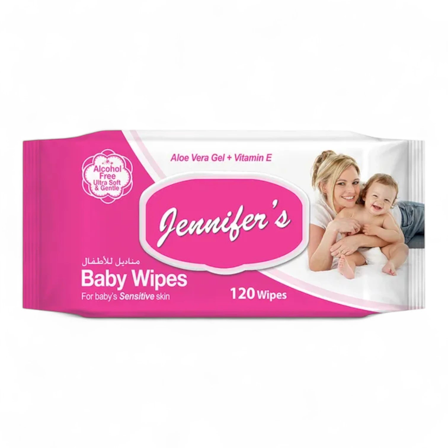 Jennifer’s Baby Wipes 120s | Aloe Vera & Vitamin E | Alcohol-Free | Ultra Soft & Gentle for Sensitive Baby Skin - Damoo