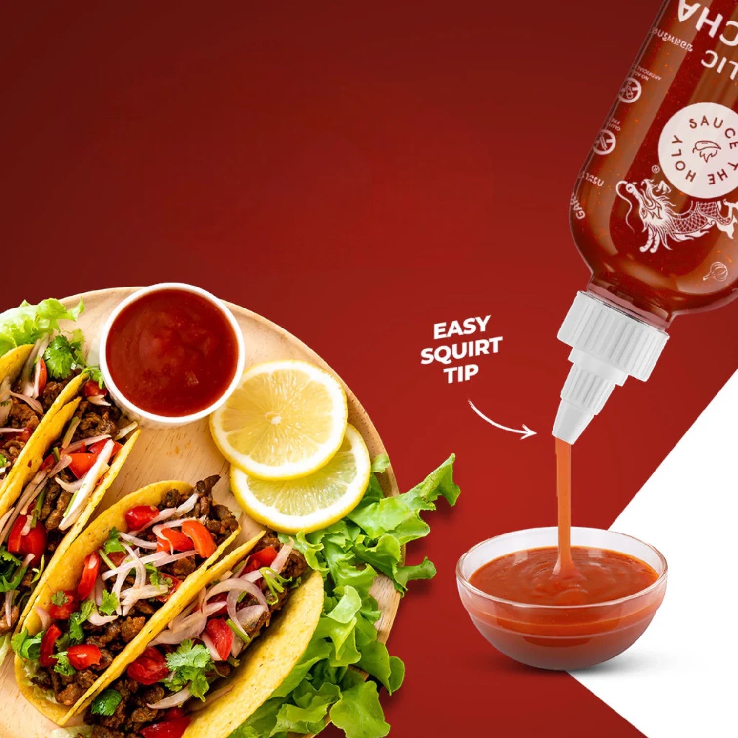 The Holy Sauce Garlic Sriracha Chilli Sauce – 300g | Vegan, Halal, Gluten-Free | Spicy Garlic Heat - Damoo