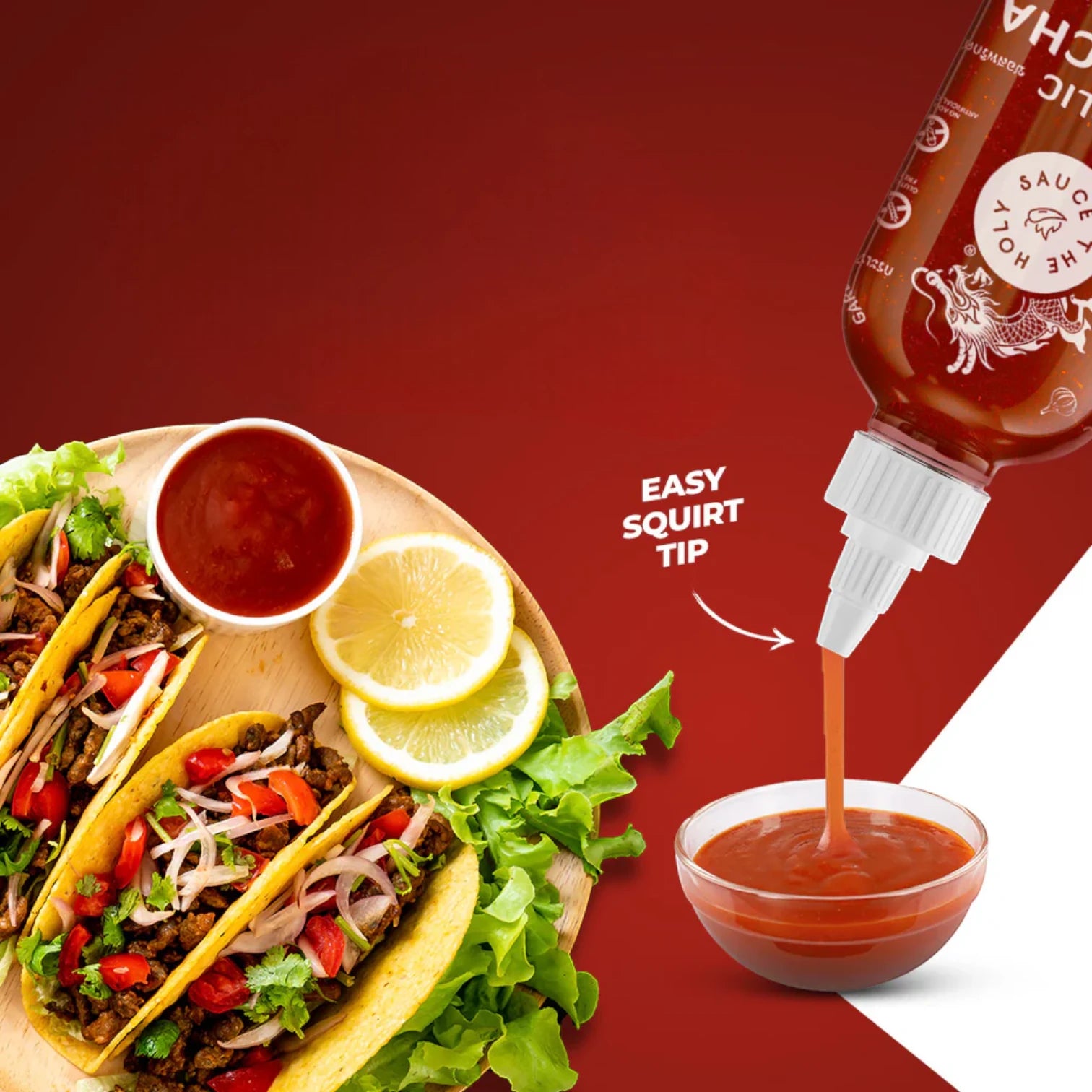 The Holy Sauce Garlic Sriracha Chilli Sauce – 300g | Vegan, Halal, Gluten-Free | Spicy Garlic Heat - Damoo