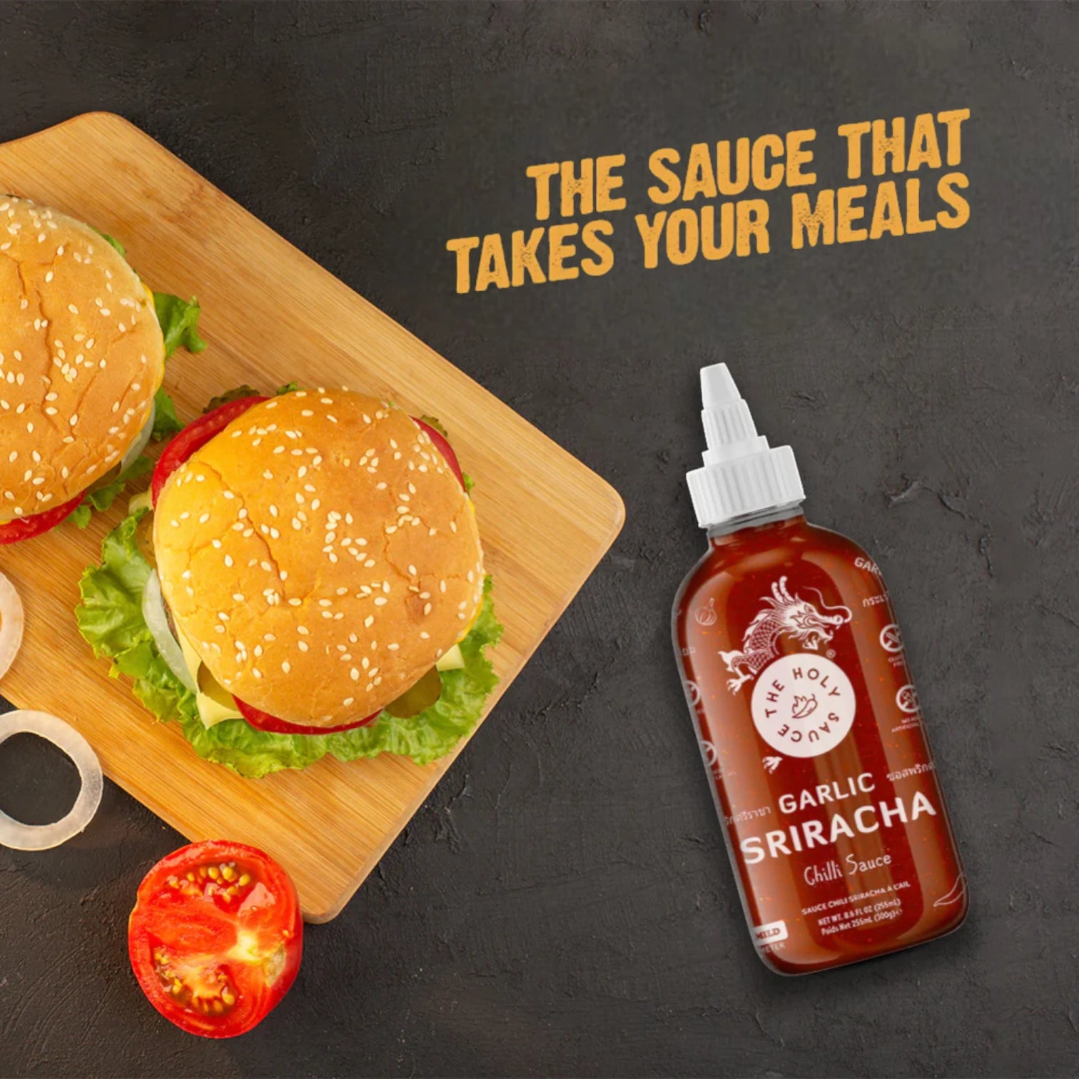 The Holy Sauce Garlic Sriracha Chilli Sauce – 300g | Vegan, Halal, Gluten-Free | Spicy Garlic Heat - Damoo
