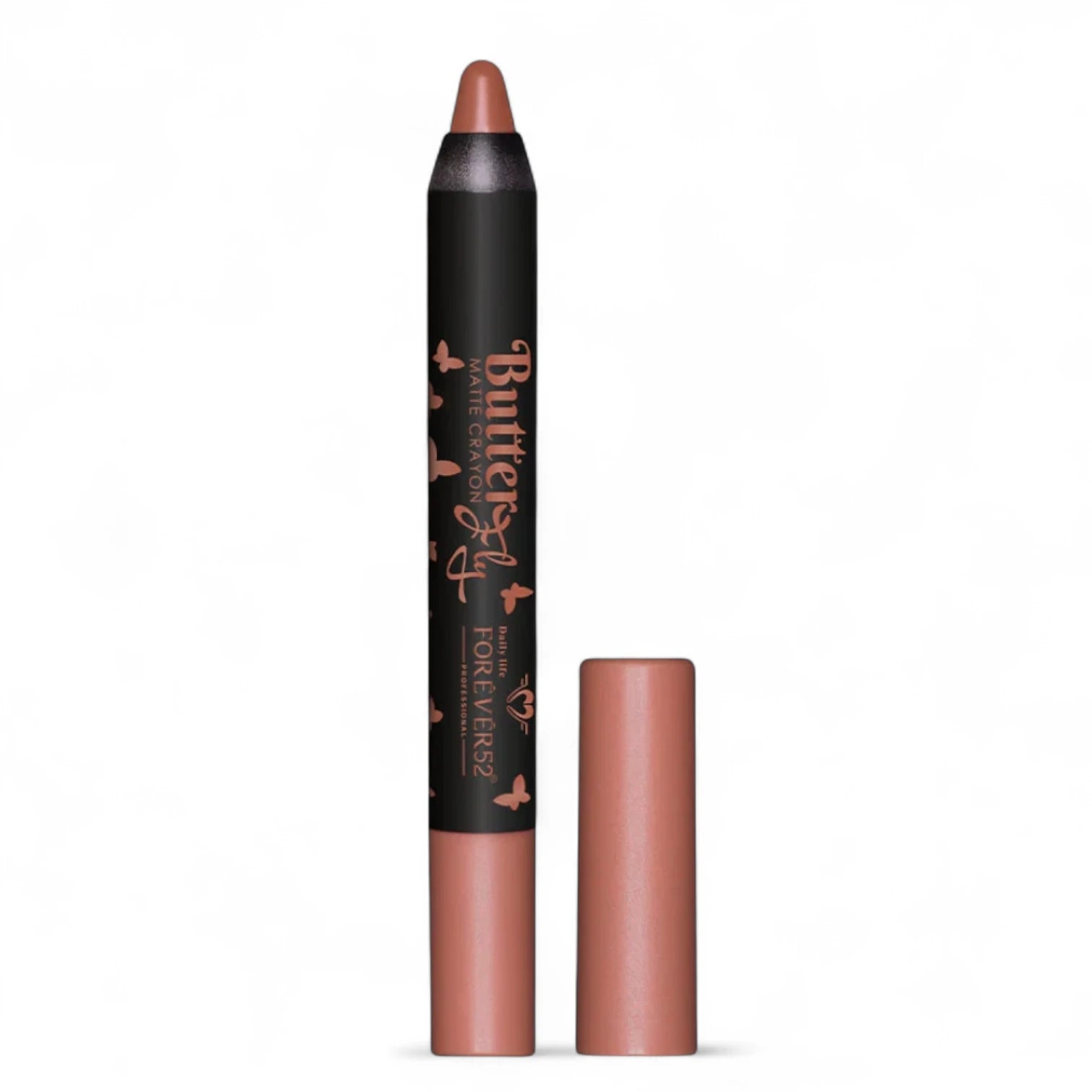 Forever52 Butterfly Matte Lip Crayon – Rosewood Shade NB010, Semi-Matte Long-Lasting Lip Color, Highly Pigmented & Smooth Crayon Application - Damoo