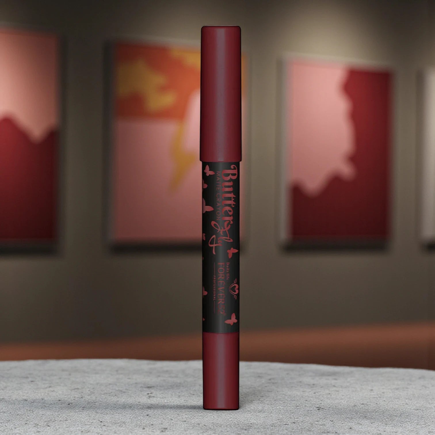 Forever52 Butterfly Matte Lip Crayon – Chili Red Shade NB013, Semi-Matte Long-Lasting Lip Color, Highly Pigmented & Smooth Crayon Application - Damoo
