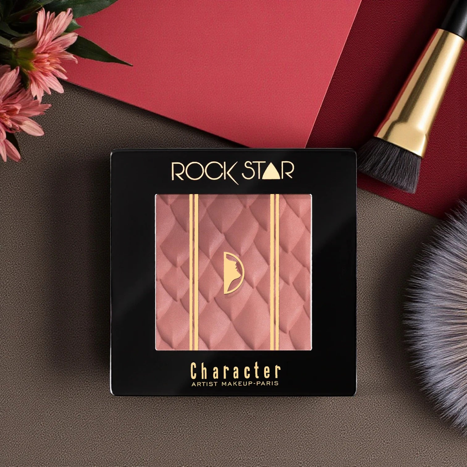 Character Rock Star Blush – Shade RSB004. Silky lightweight powder blush with ultra-fine pigments. Long-lasting, smudge-proof & multi-use for cheeks, lips & eyes. Paraben-free. - Damoo