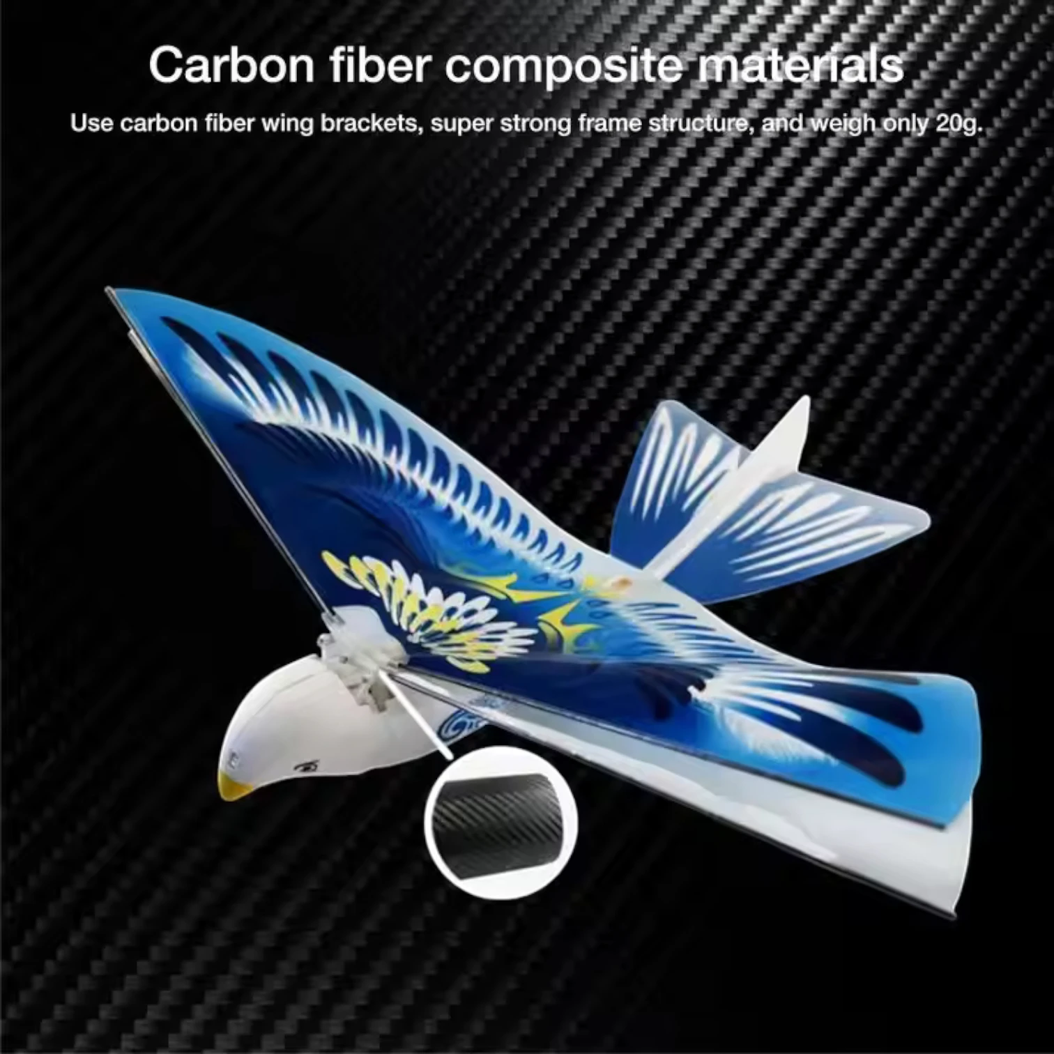 Space Bird Electronic Flying Toy | Self-Flying Bird RC Airplane Drone with Lights 8+ Age | Mini Remote Control Helicopter Glider for Kids & Adults Outdoor Play