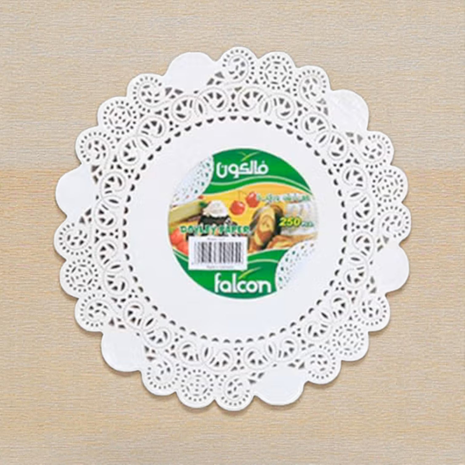 Falcon Round White Doyley Paper for Cakes, Desserts & Food Presentation – Grease Absorbent Decorative Paper Mats (Pack of 250) - Damoo