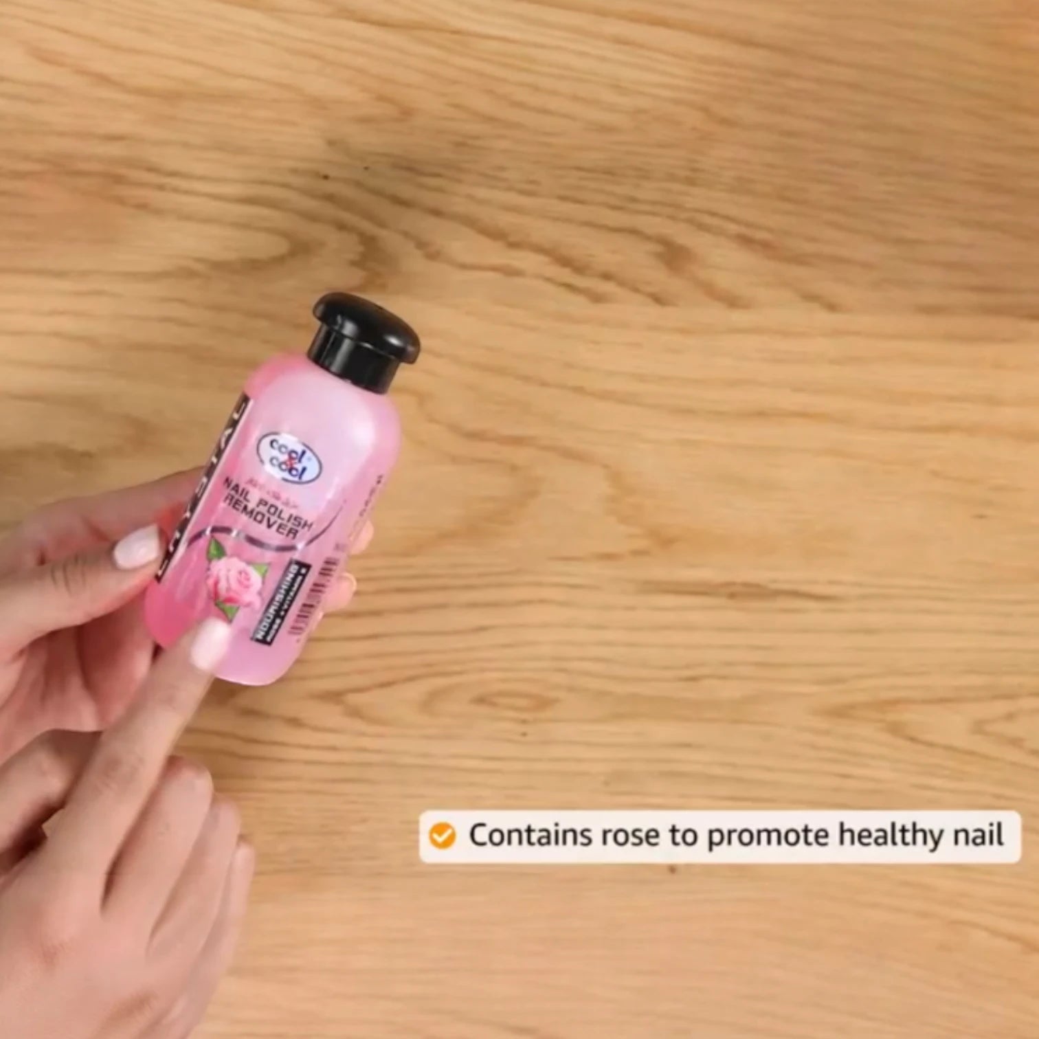 Cool & Cool Nail Polish Remover – Rose + Vitamin E – Acetone-Free, Enriched Formula – 100ml - Damoo