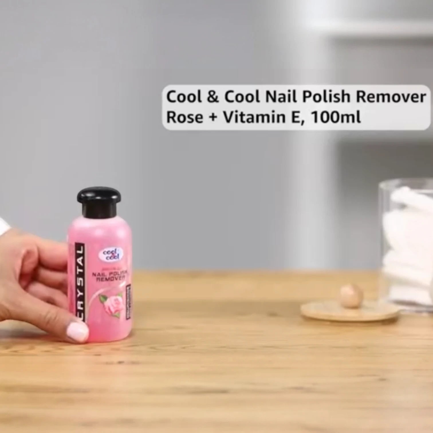 Cool & Cool Nail Polish Remover – Rose + Vitamin E – Acetone-Free, Enriched Formula – 100ml - Damoo