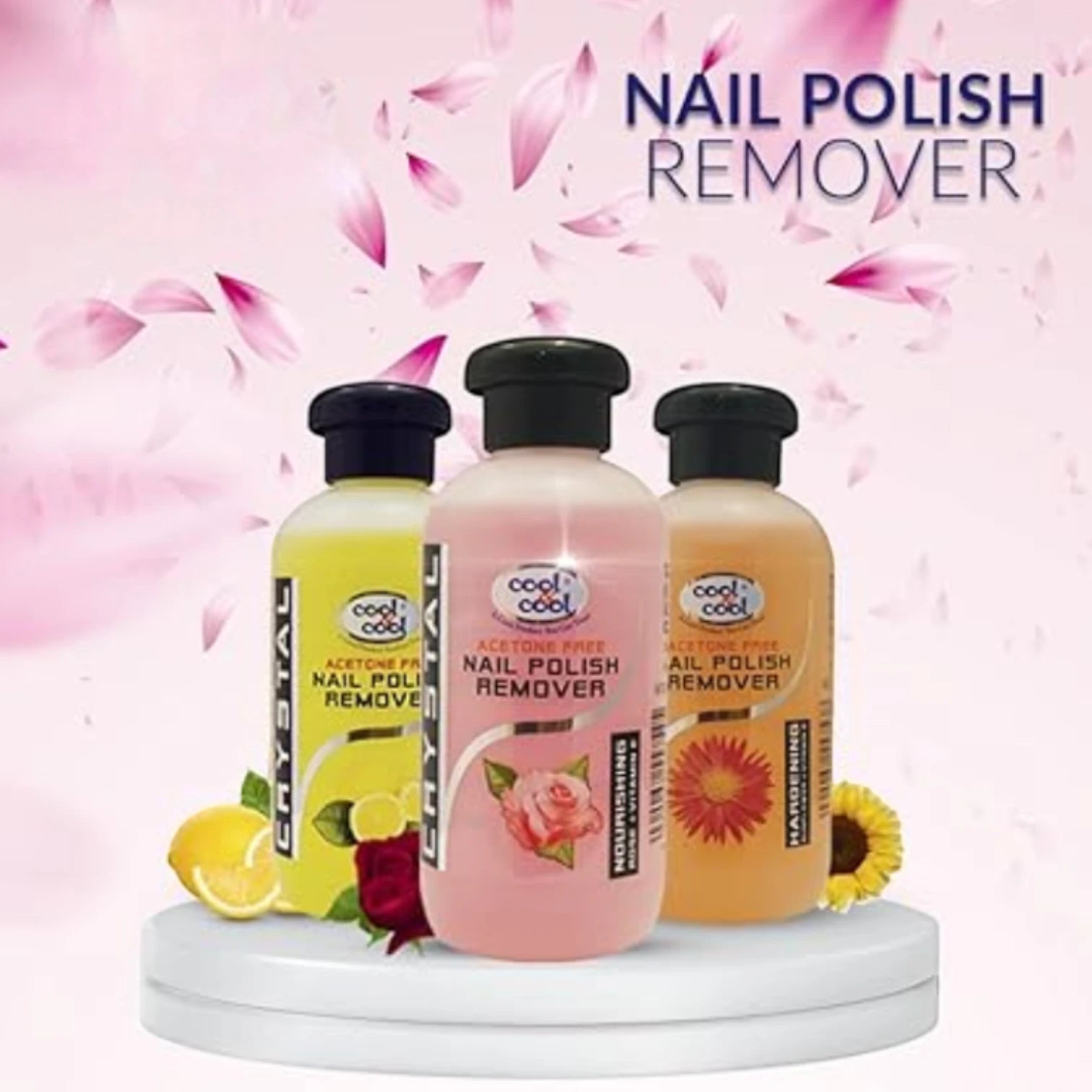 Cool & Cool Nail Polish Remover – Rose + Vitamin E – Acetone-Free, Enriched Formula – 100ml - Damoo