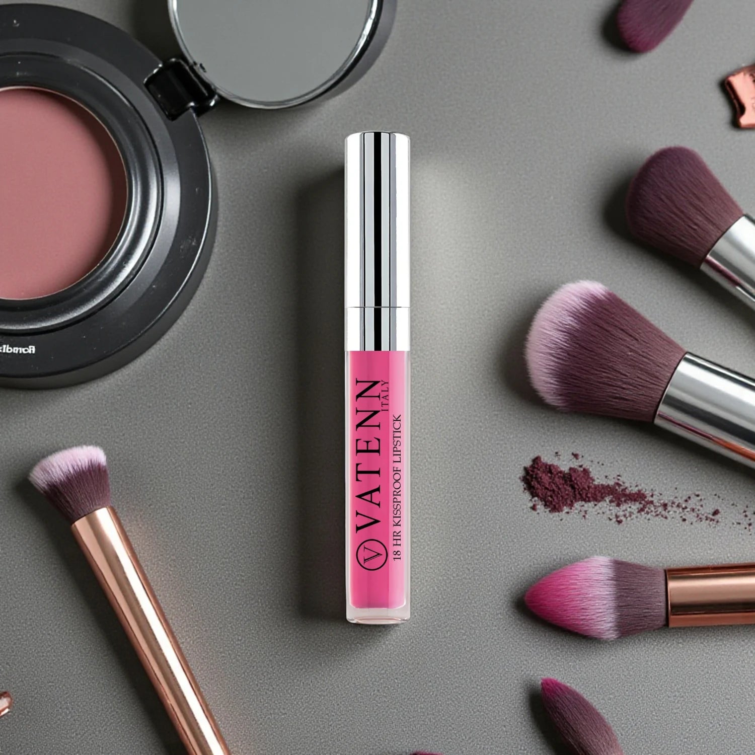 Vatenn Italy 18Hrs Kissproof Liquid Lipstick – Shade 05 Ravishing Rose. Romantic rose matte shade, waterproof & transfer-proof, with one-swipe pigment & non-drying comfort. - Damoo