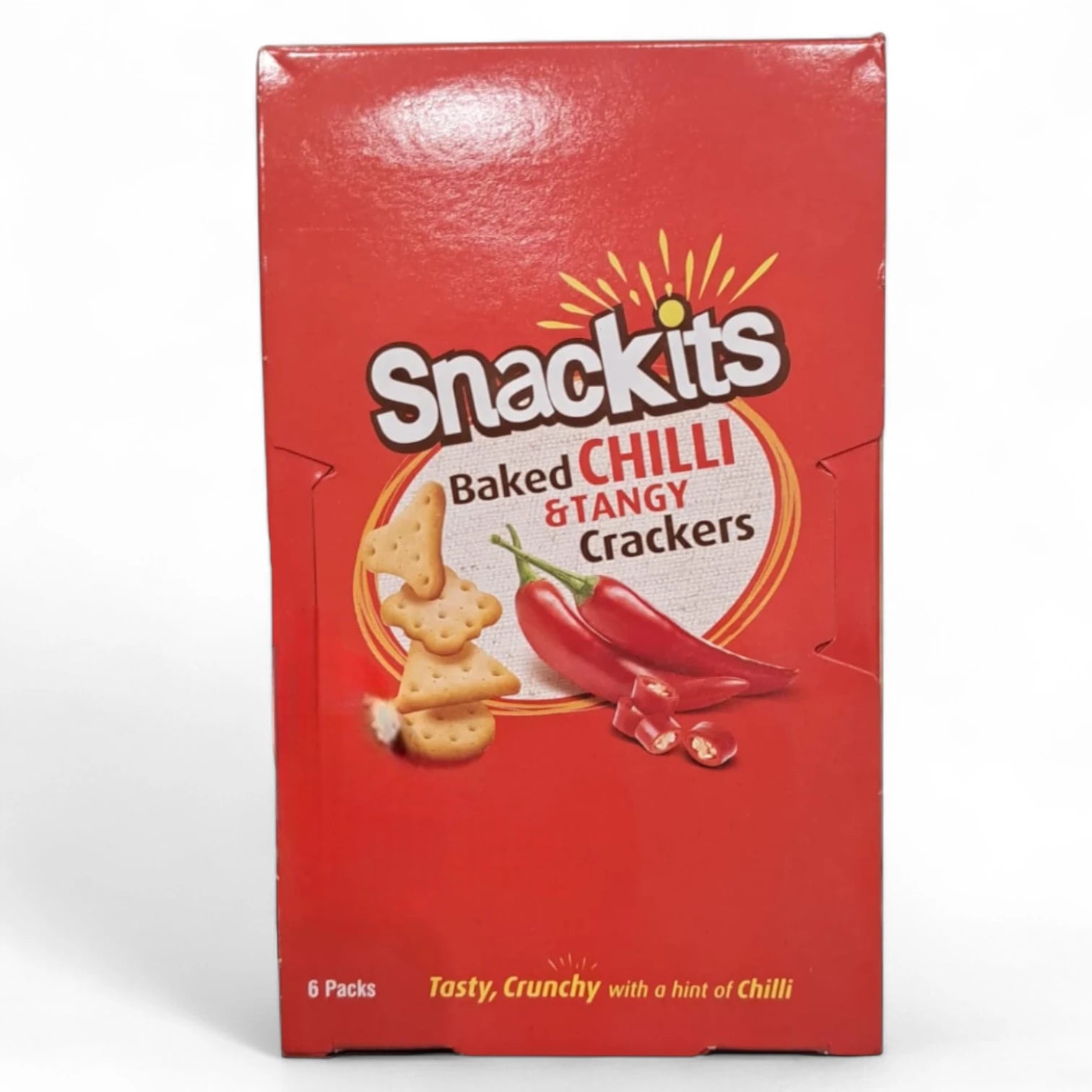 Nabil Snackits Baked Chilli & Tangy Crackers Multipack – Spicy & Crunchy Oven-Baked Crackers (6 Packs) | Bold Flavour Snack Bites for Every Craving - Damoo