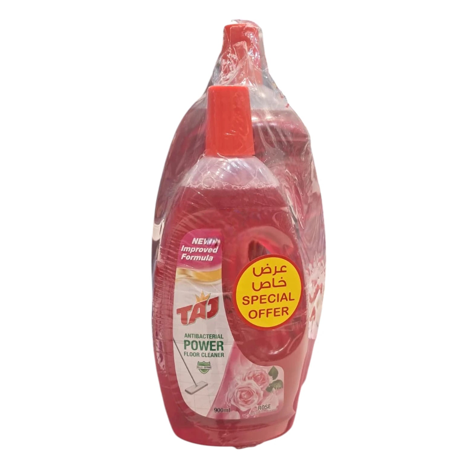 TAJ Antibacterial Power Floor Cleaner Rose – 3 Litres + 900ml Bundle | New Improved Formula | Special Offer - Damoo
