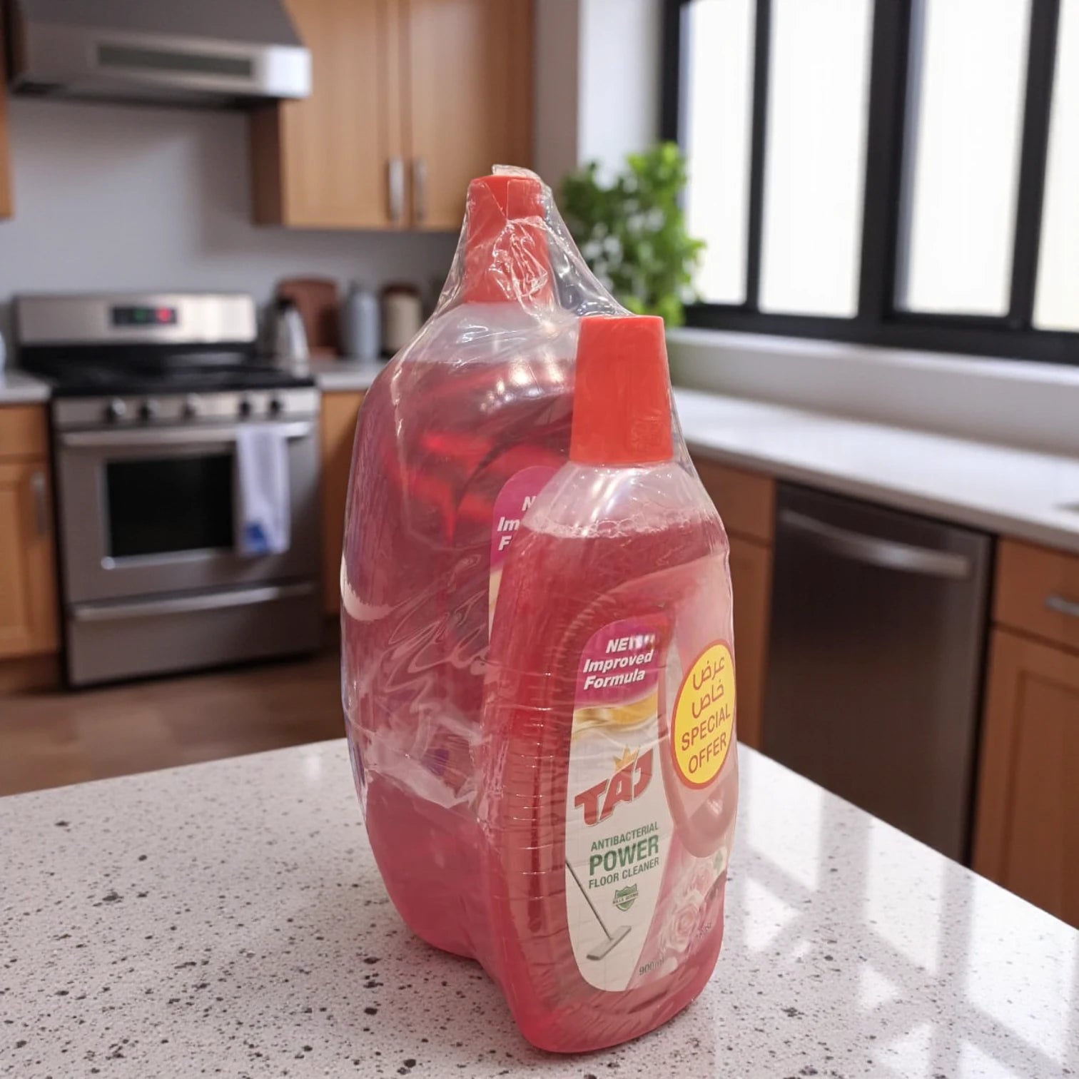 TAJ Antibacterial Power Floor Cleaner Rose – 3 Litres + 900ml Bundle | New Improved Formula | Special Offer - Damoo