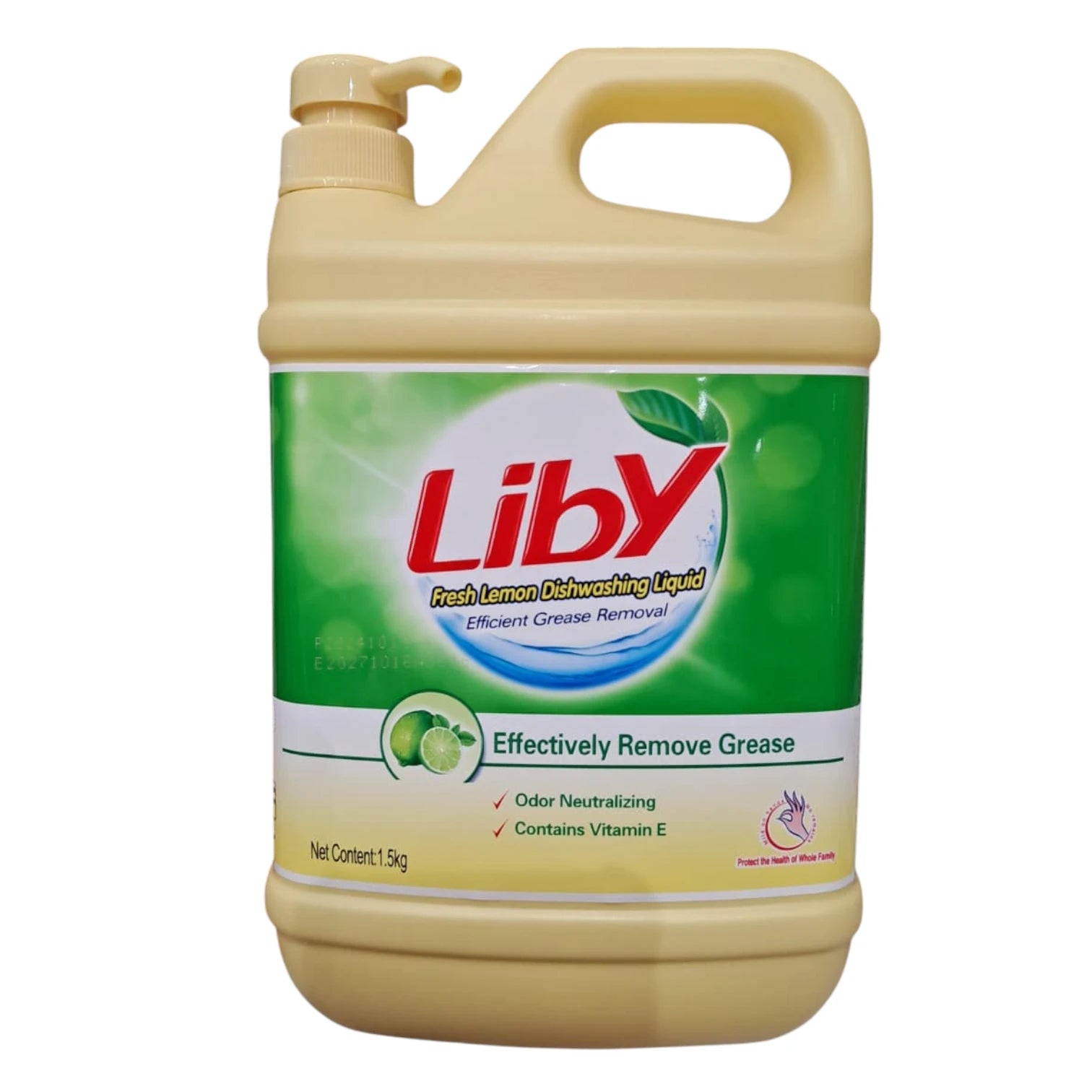 Liby Fresh Lemon Dishwashing Liquid 1.5kg β Efficient Grease Removal, Odor Neutralizing, Vitamin E Enriched