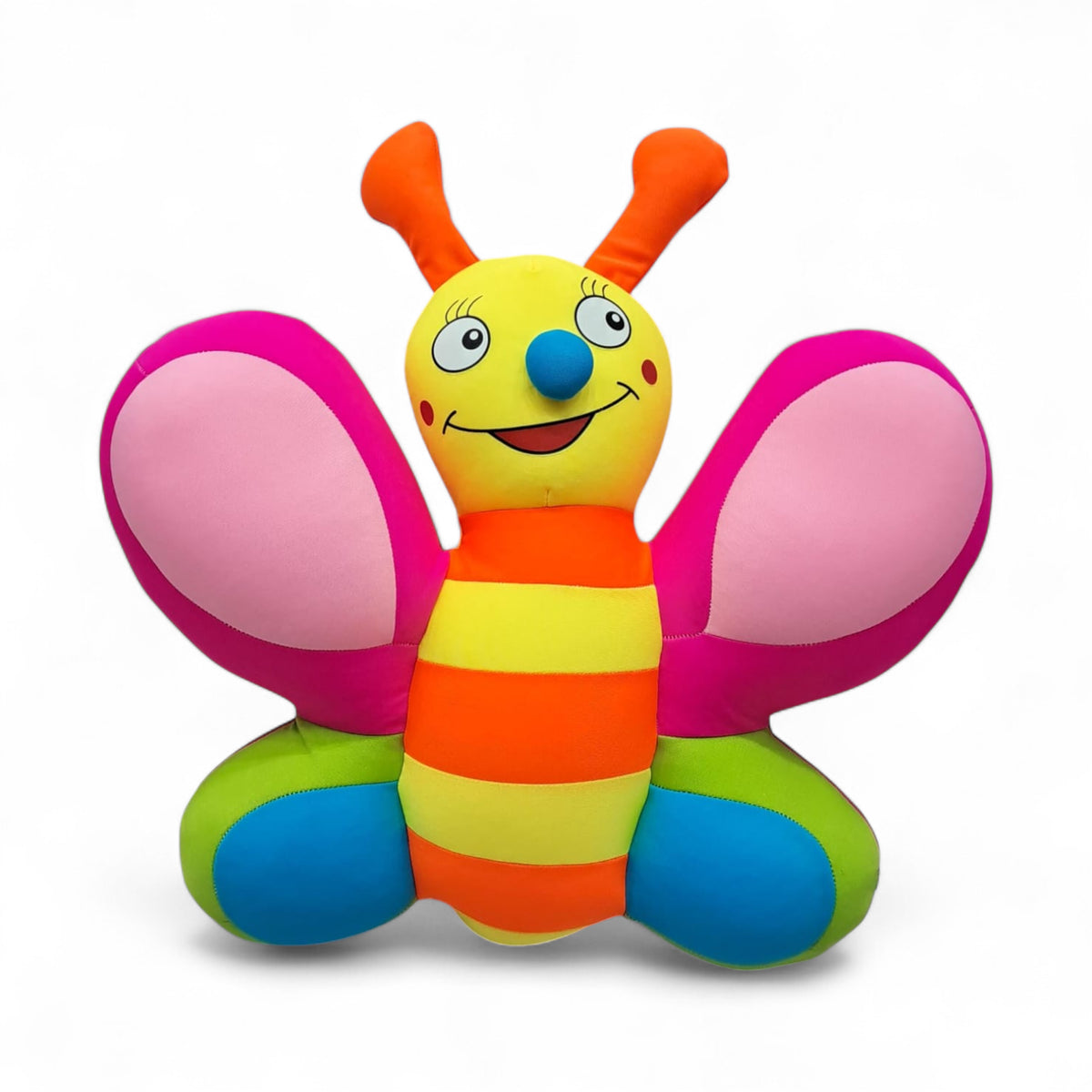 Colorful Butterfly Plush Toy for Kids – Large Soft Stuffed Animal Pillow with Bright Rainbow Wings | Cuddly Educational Gift for Toddlers and Babies | Cute Decorative Plush Cushion for Bedroom and Nursery - Damoo