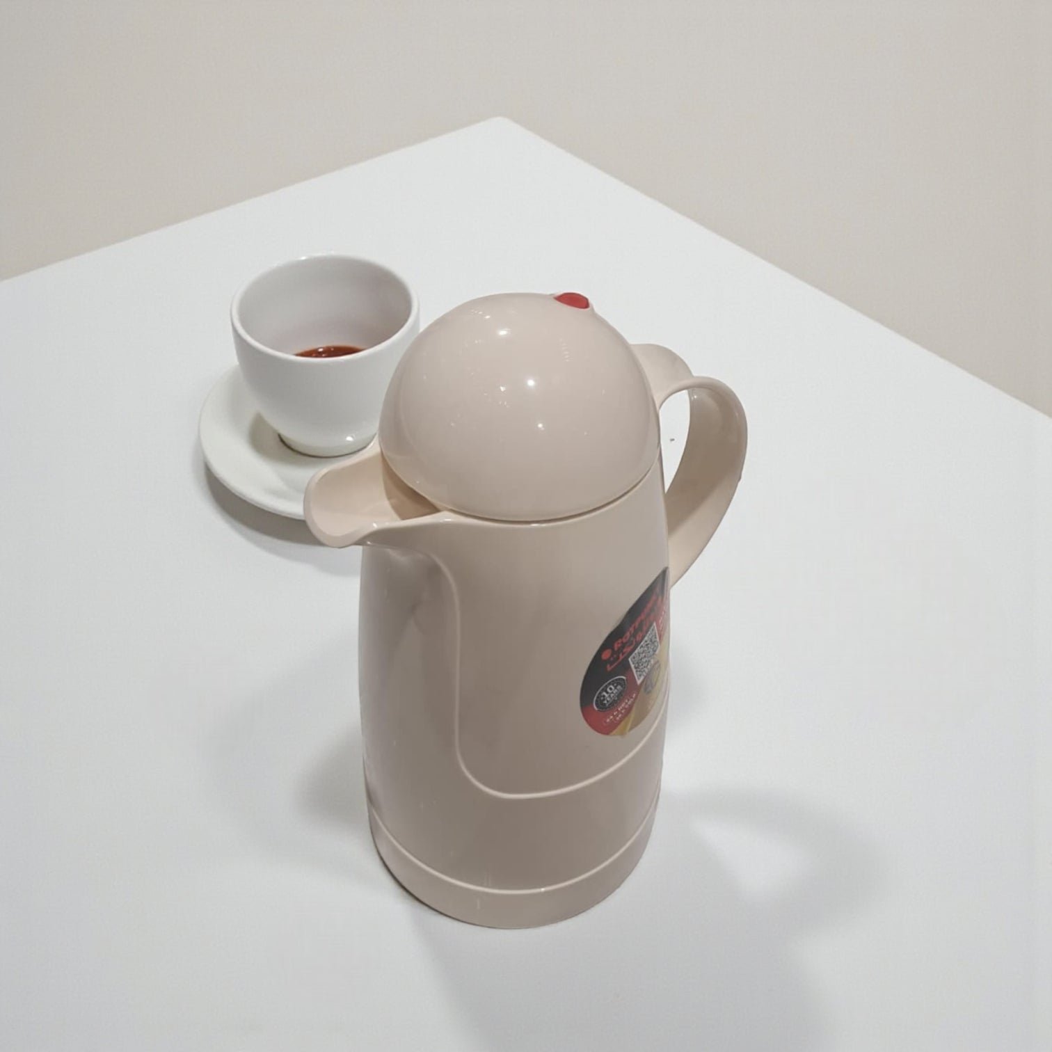 Rotpunkt 1.0L Vacuum Flask – Premium German-Made Insulated Thermos, Double-Walled Glass Liner, 24H Heat / 36H Cold Retention, BPA-Free Plastic, Dual-Function Screw Lid, Elegant & Leak-Proof Design - Damoo