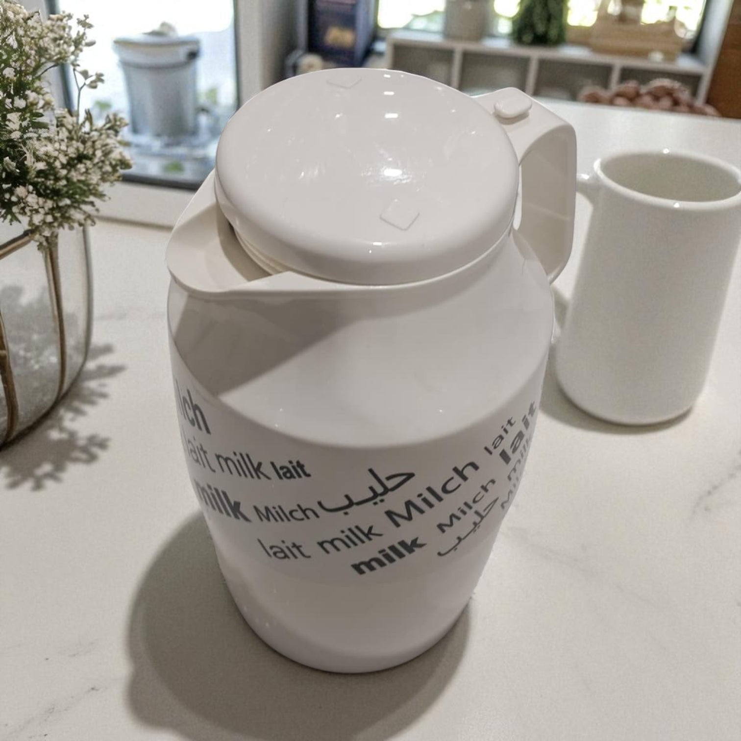 Helios Premium Thermos 1.3L – Elegant White Insulated Jug with Glass Q100 Liner, 24-Hour Hot & Cold Retention, and Modern Minimalist Design for Daily Use - Damoo